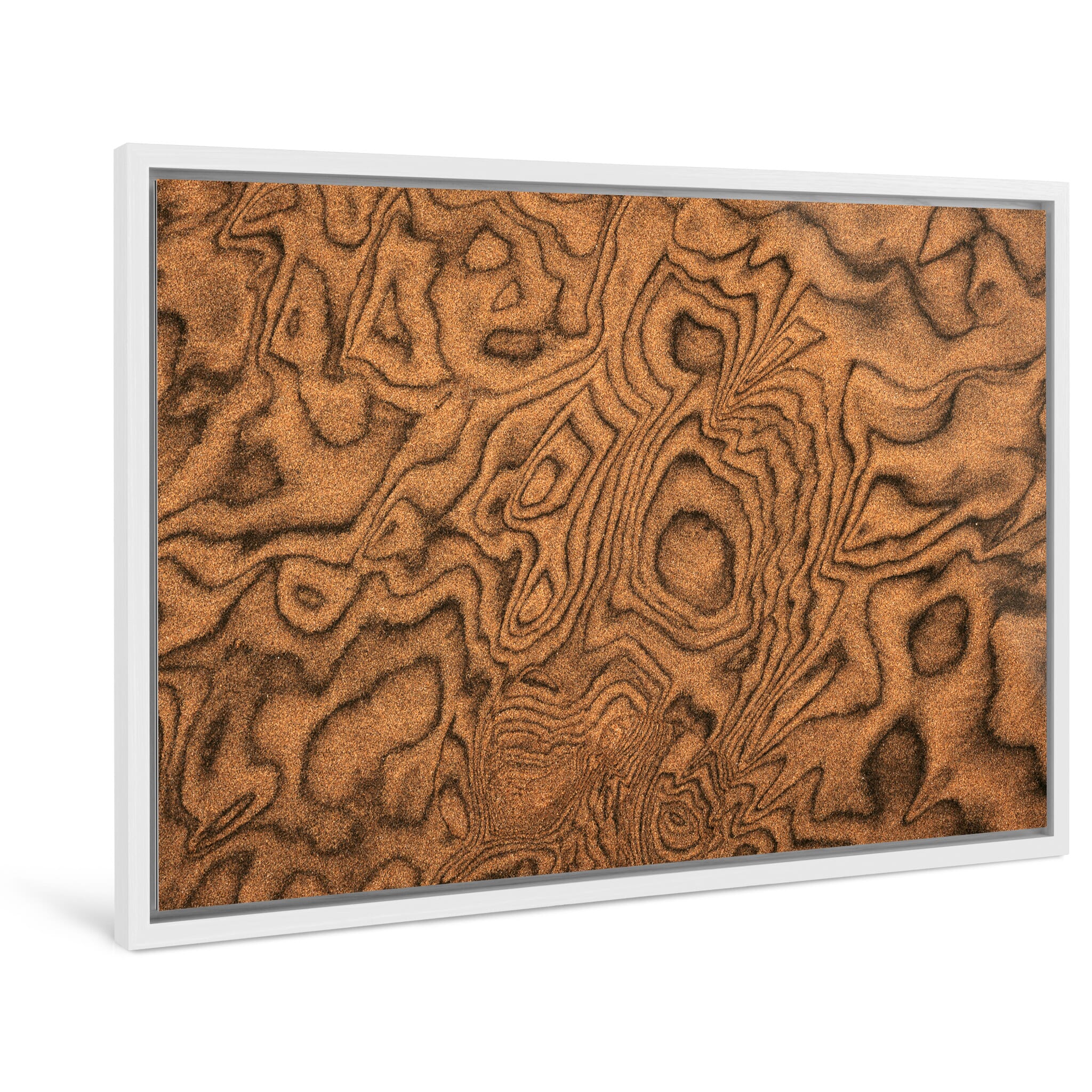 Framed photo print of fine sand patterns formed by tides and natural forces
