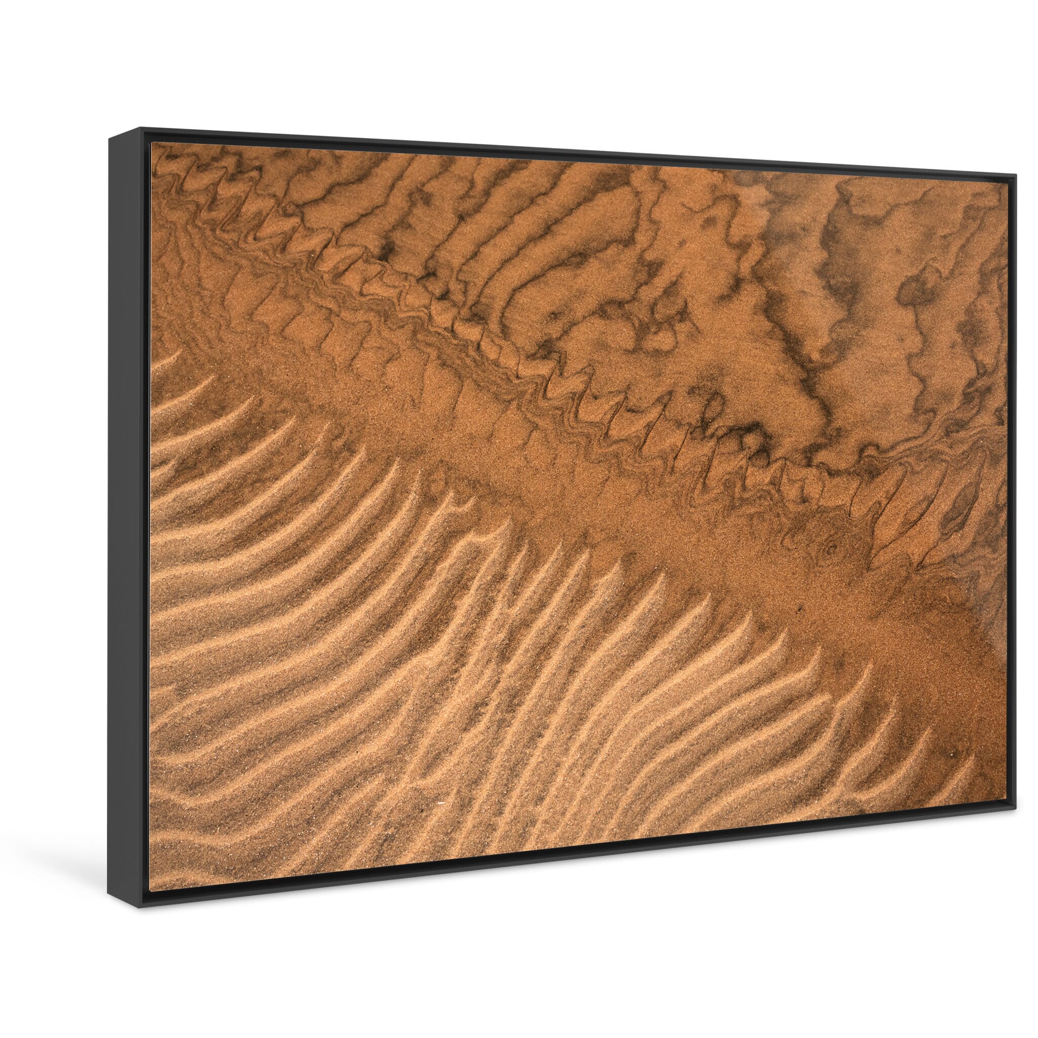 Framed photo print of golden sand surface with delicate natural details