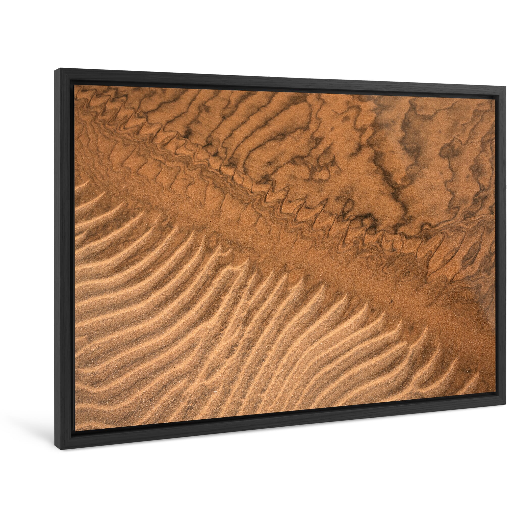 Framed photo print of detailed beach sand textures from the Westfjords
