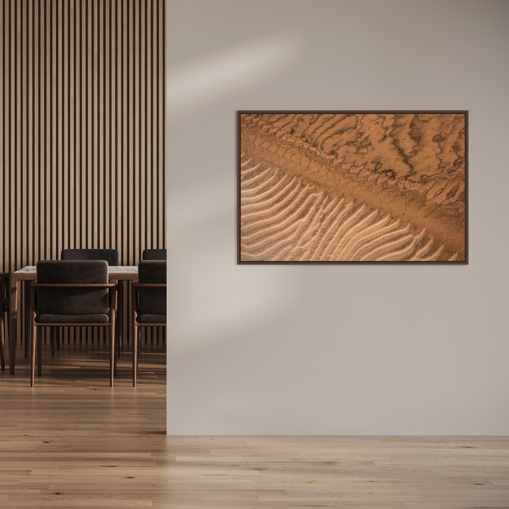 Modern room with framed landscape photography by Jan Erik Waider