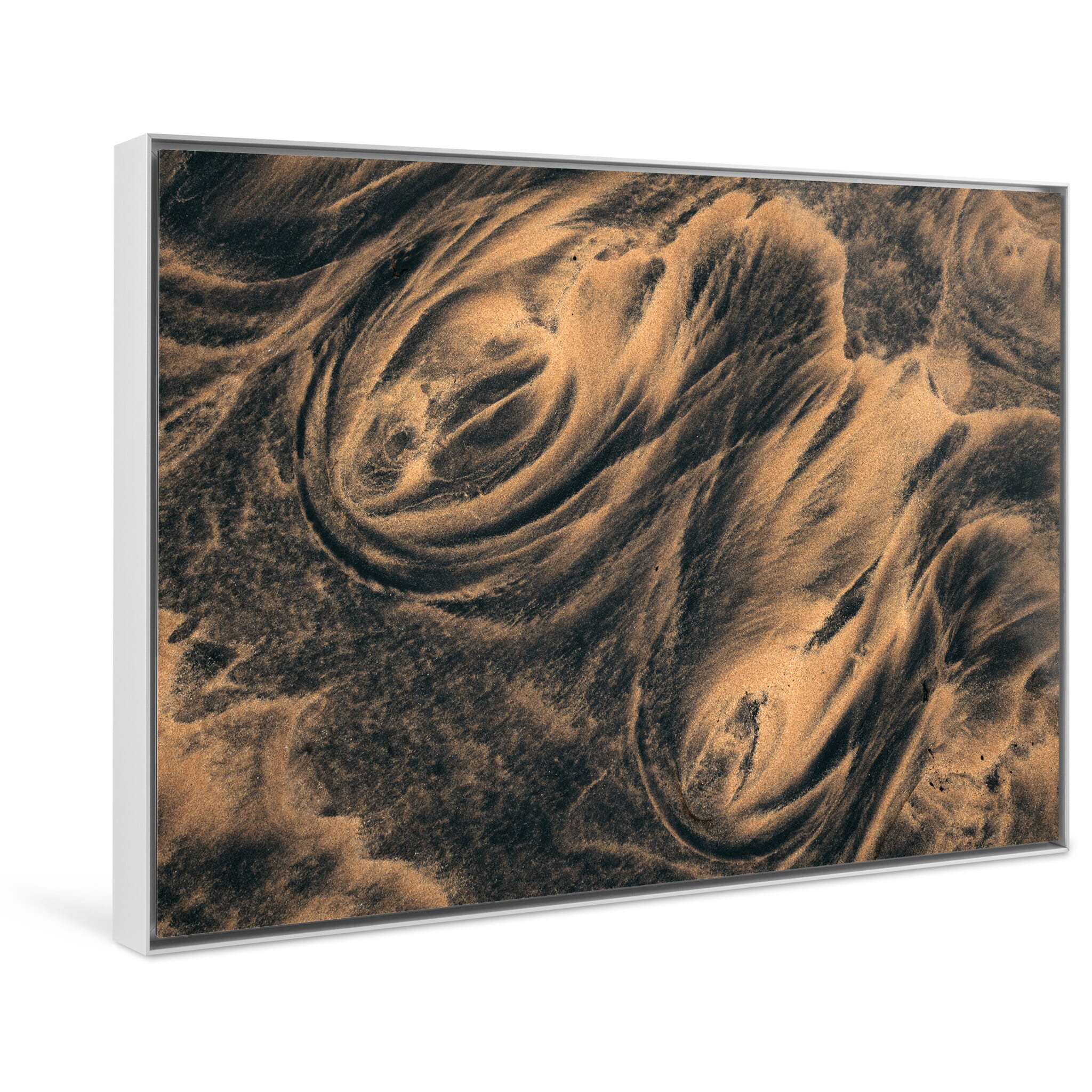 Framed photo print of natural beach designs shaped by waves and shifting sand