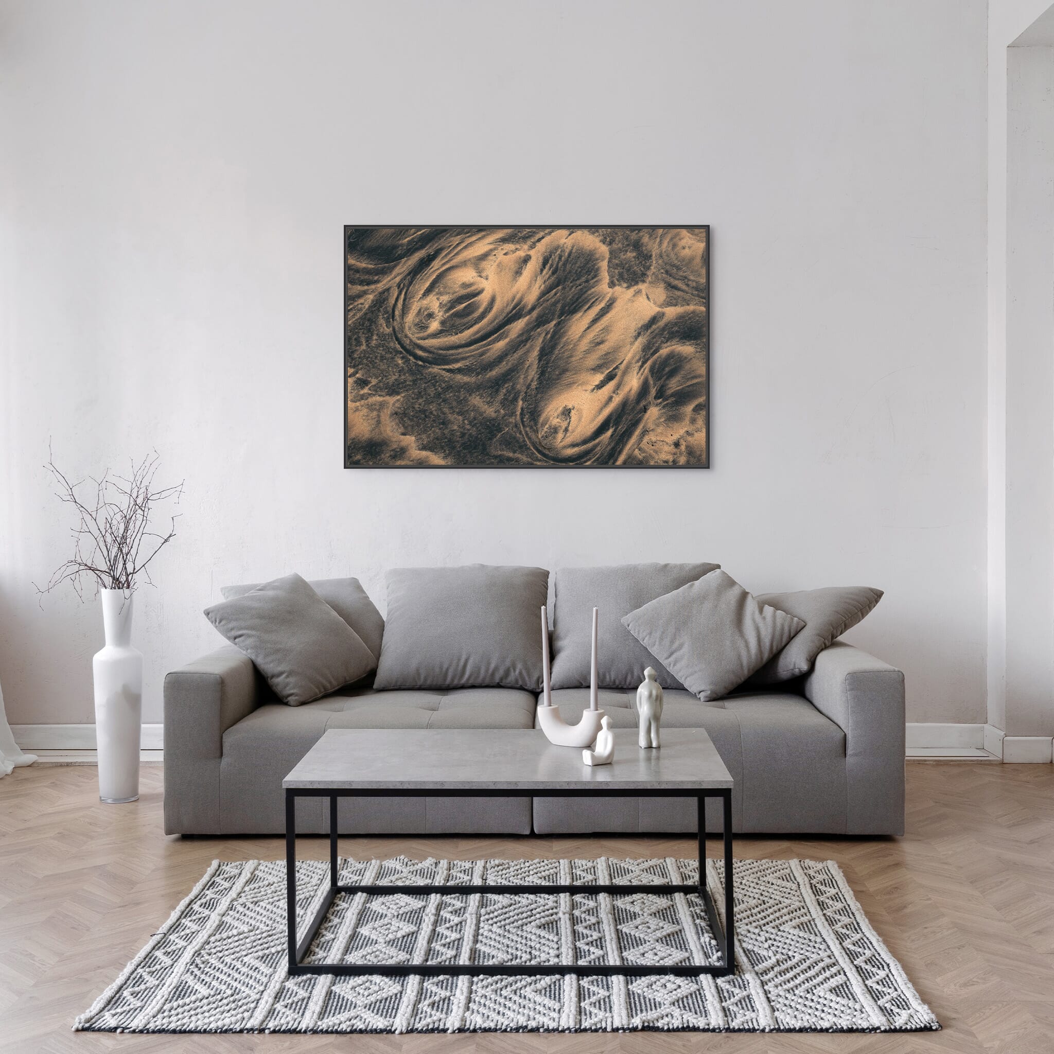Modern Interior design featuring photography prints by Jan Erik Waider