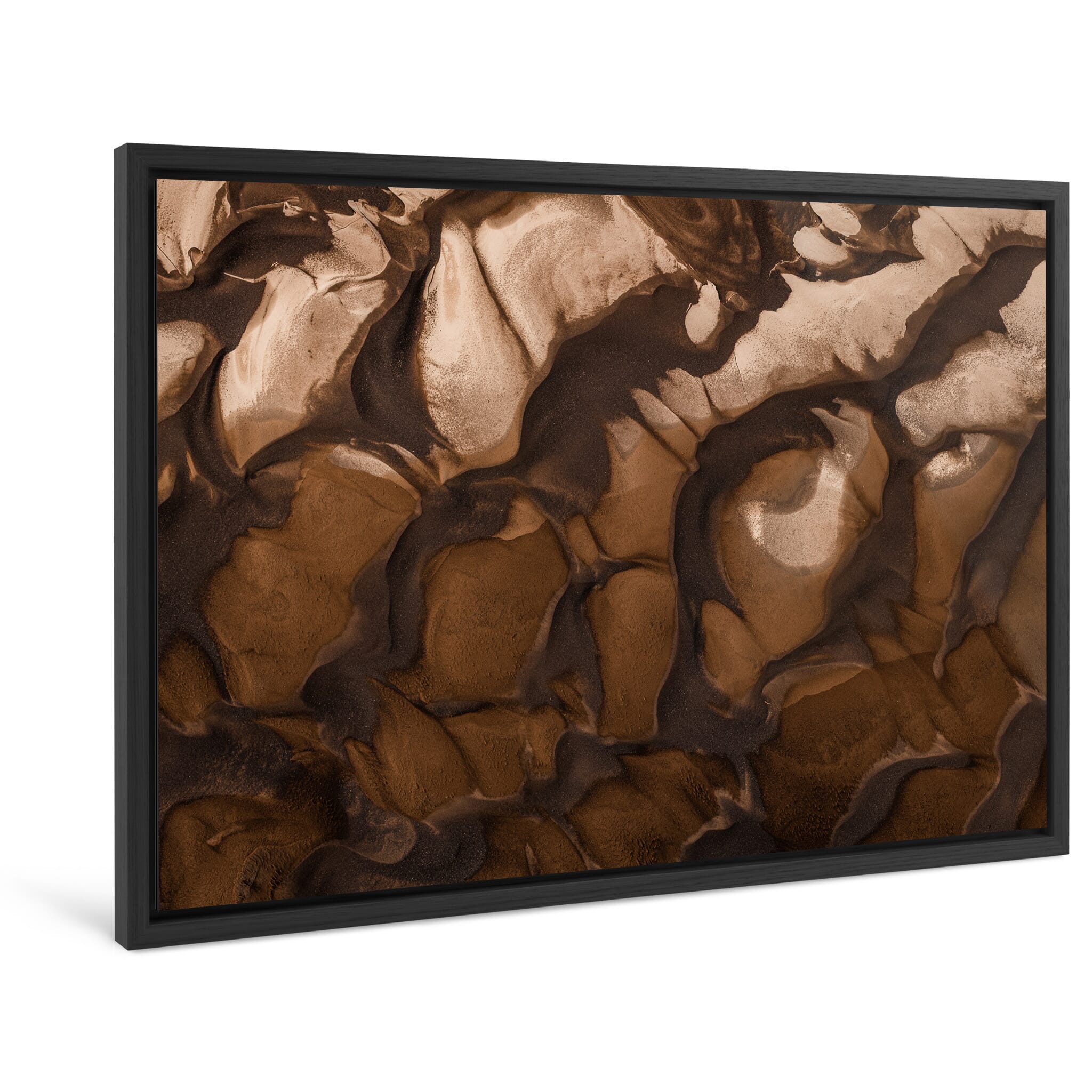 Framed photo print of natural surface textures shaped by wind and water