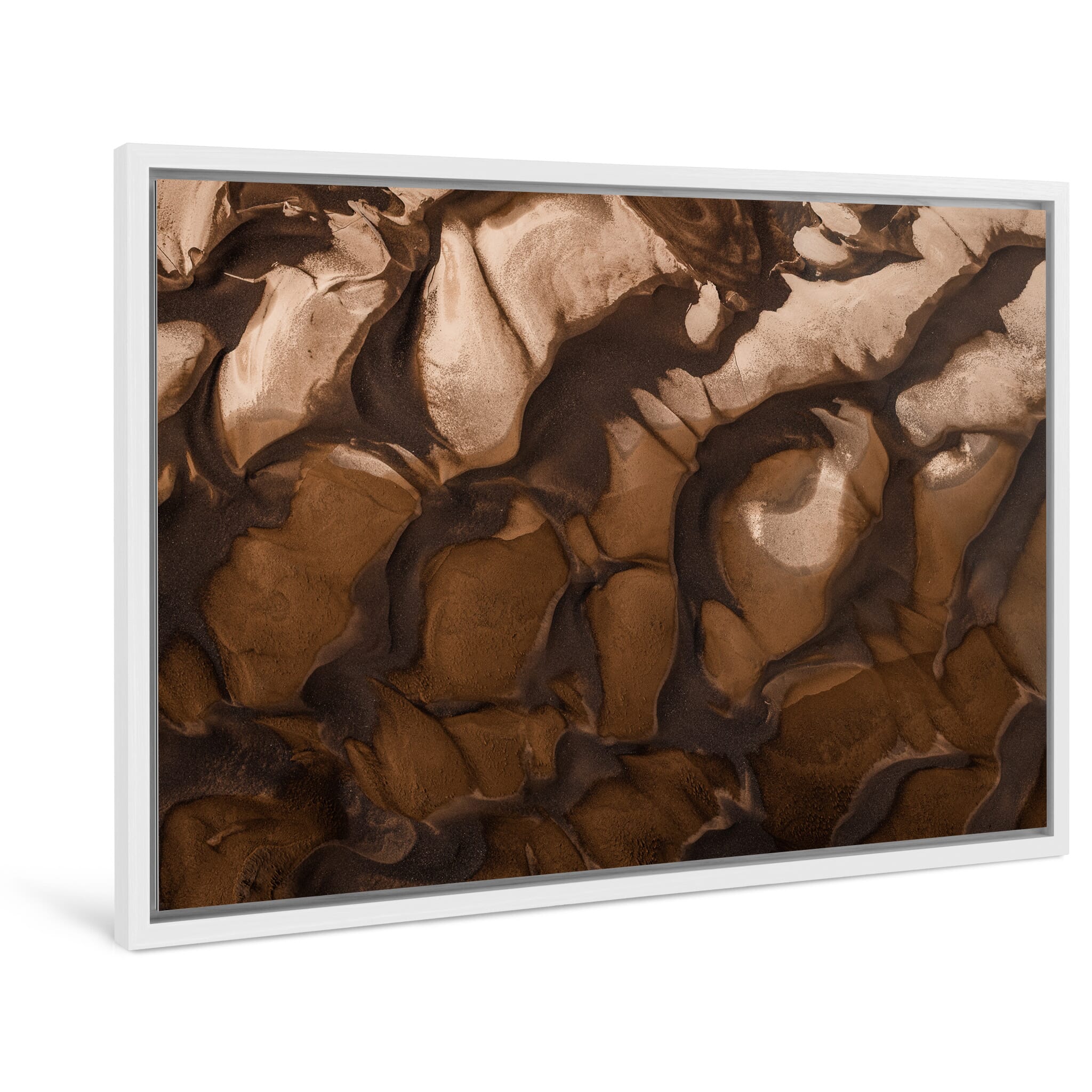 Framed photo print of detailed sand formations in Icelandic highland plain