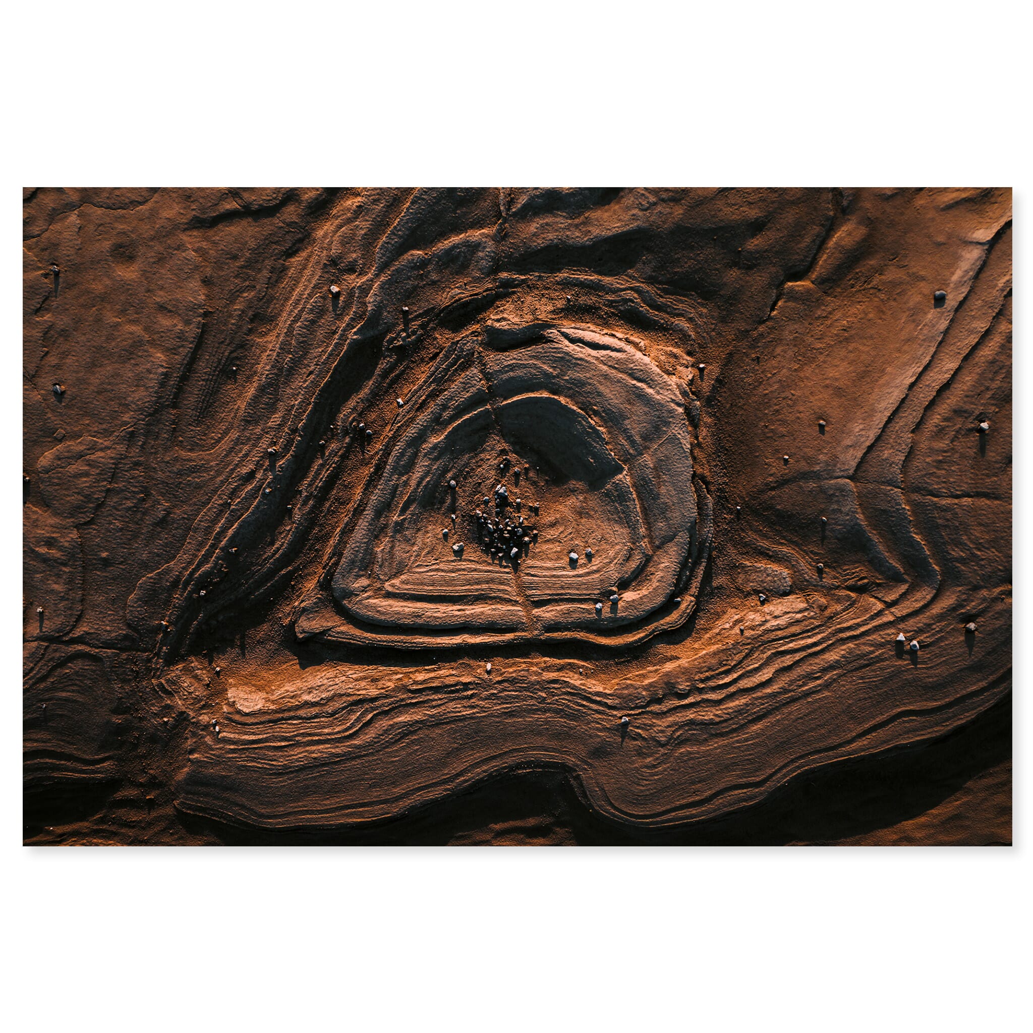 Fine art print of glacial moraine in Iceland with erosion lines and skeletal textures