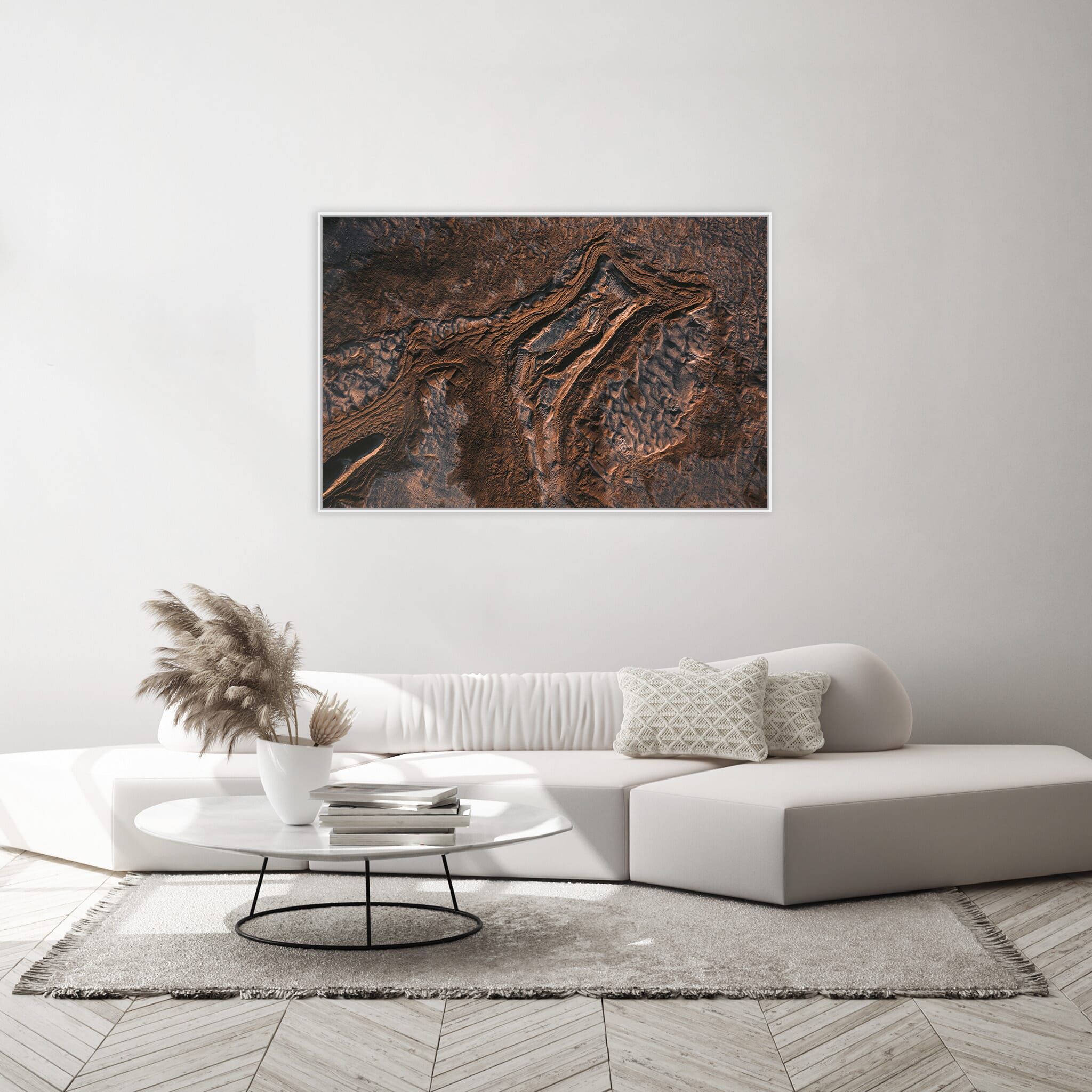 Modern room with framed landscape photography by Jan Erik Waider