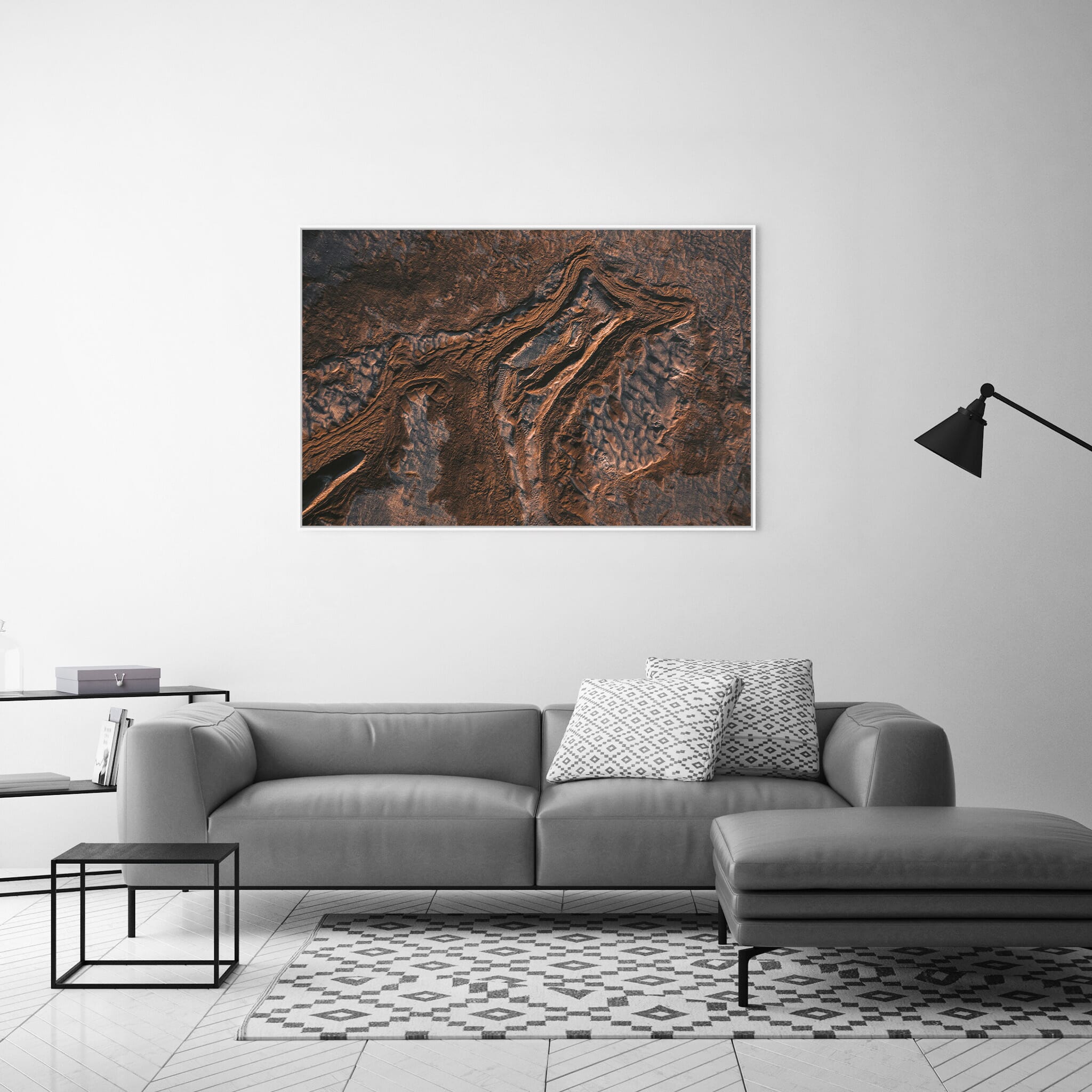 Modern Interior design featuring photography prints by Jan Erik Waider