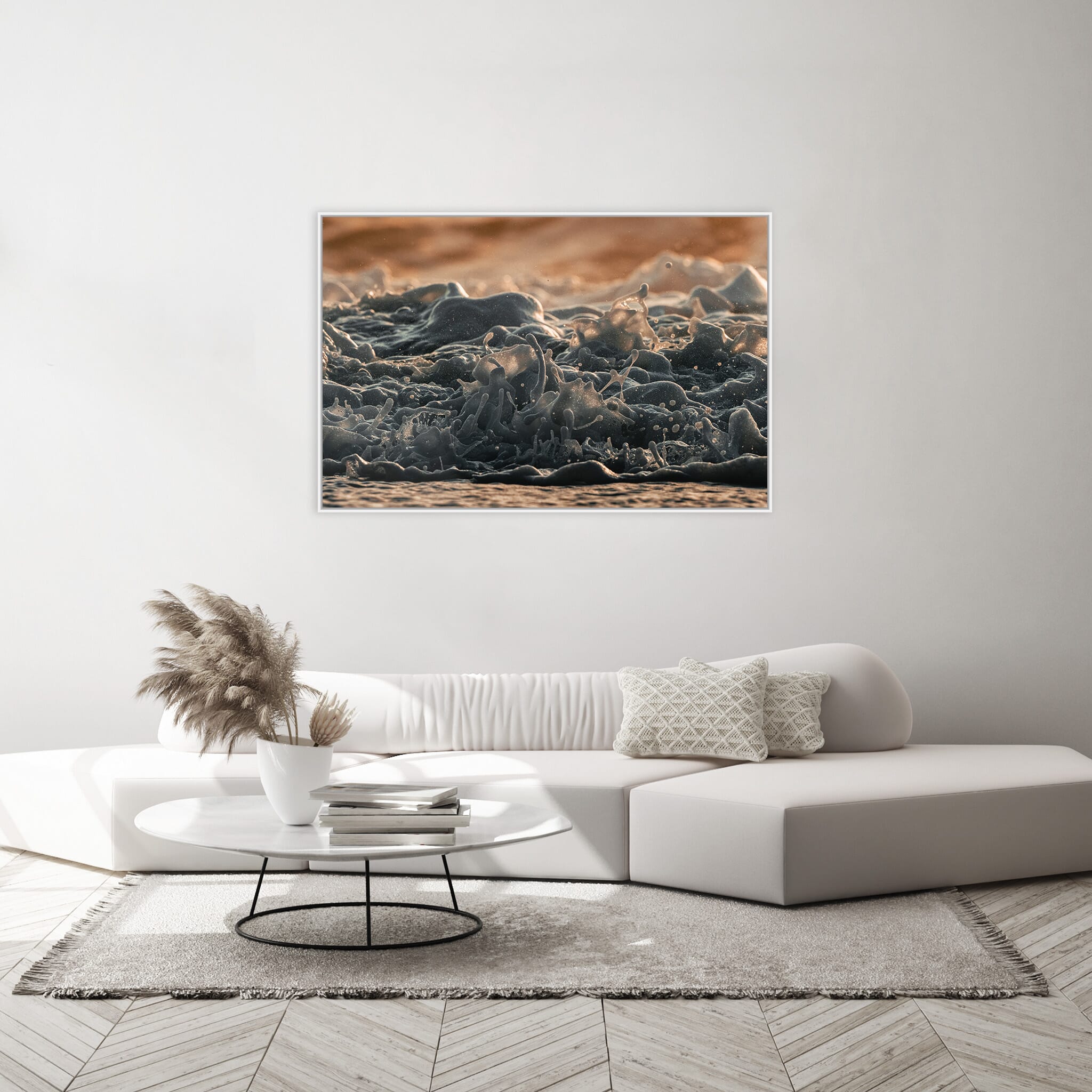Modern room with framed landscape photography by Jan Erik Waider