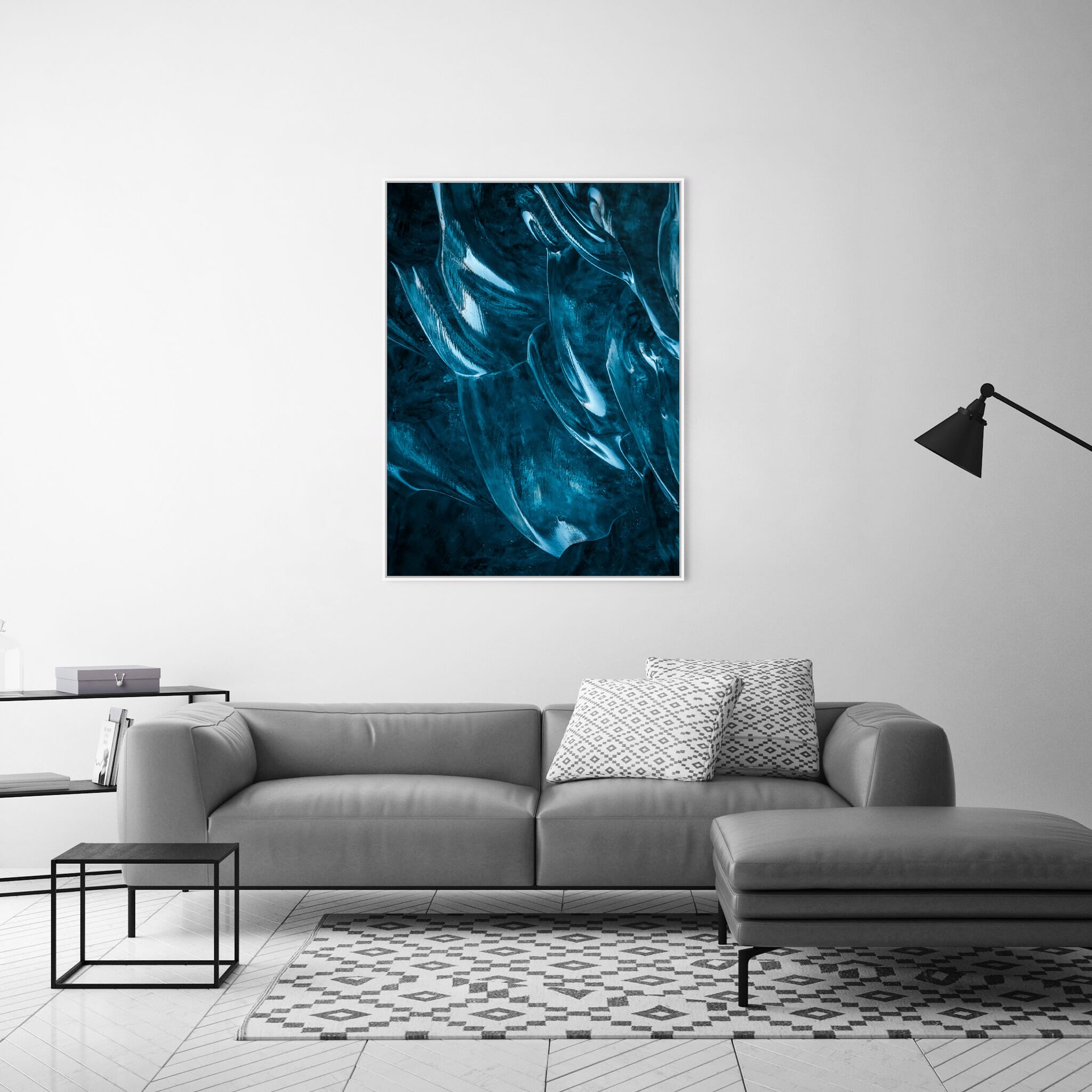 Modern room with framed landscape photography by Jan Erik Waider