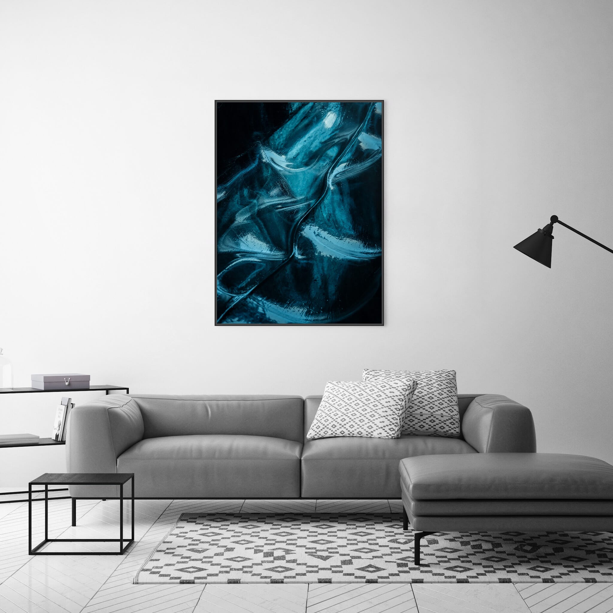 Modern room with framed landscape photography by Jan Erik Waider