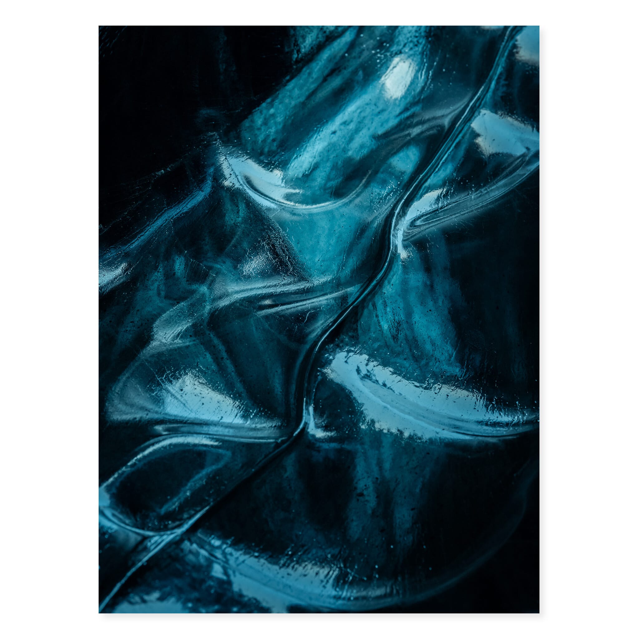 Fine art print of vibrant blue ice formations inside Breiðamerkurjökull glacier cave