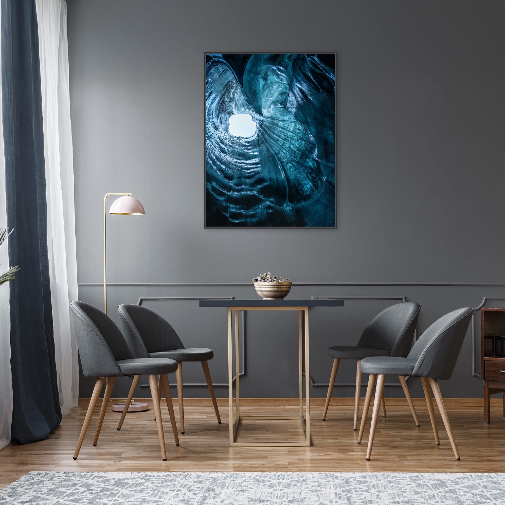 Interior design featuring photography prints by Jan Erik Waider