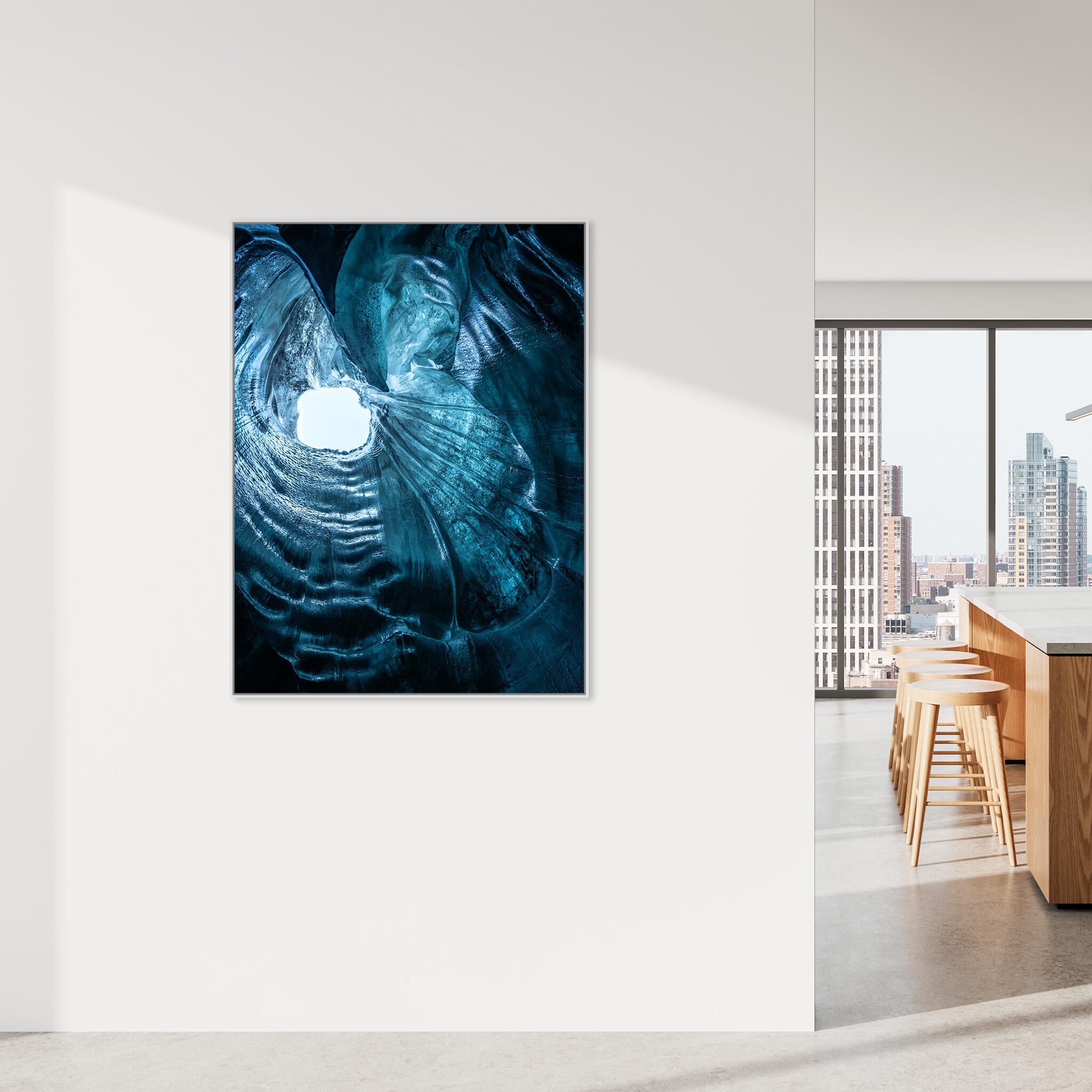 Modern Interior design featuring photography prints by Jan Erik Waider