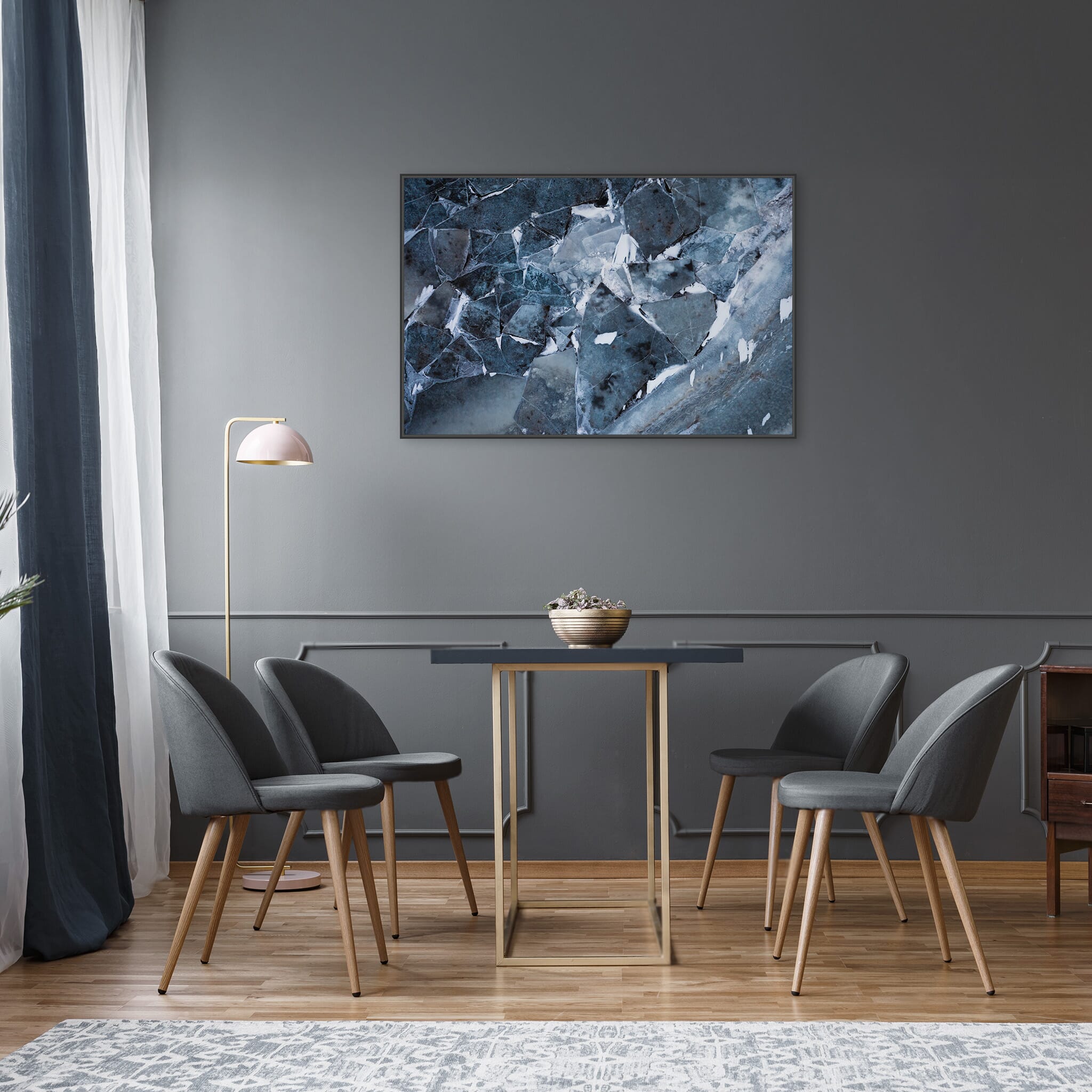 Modern room with framed landscape photography by Jan Erik Waider