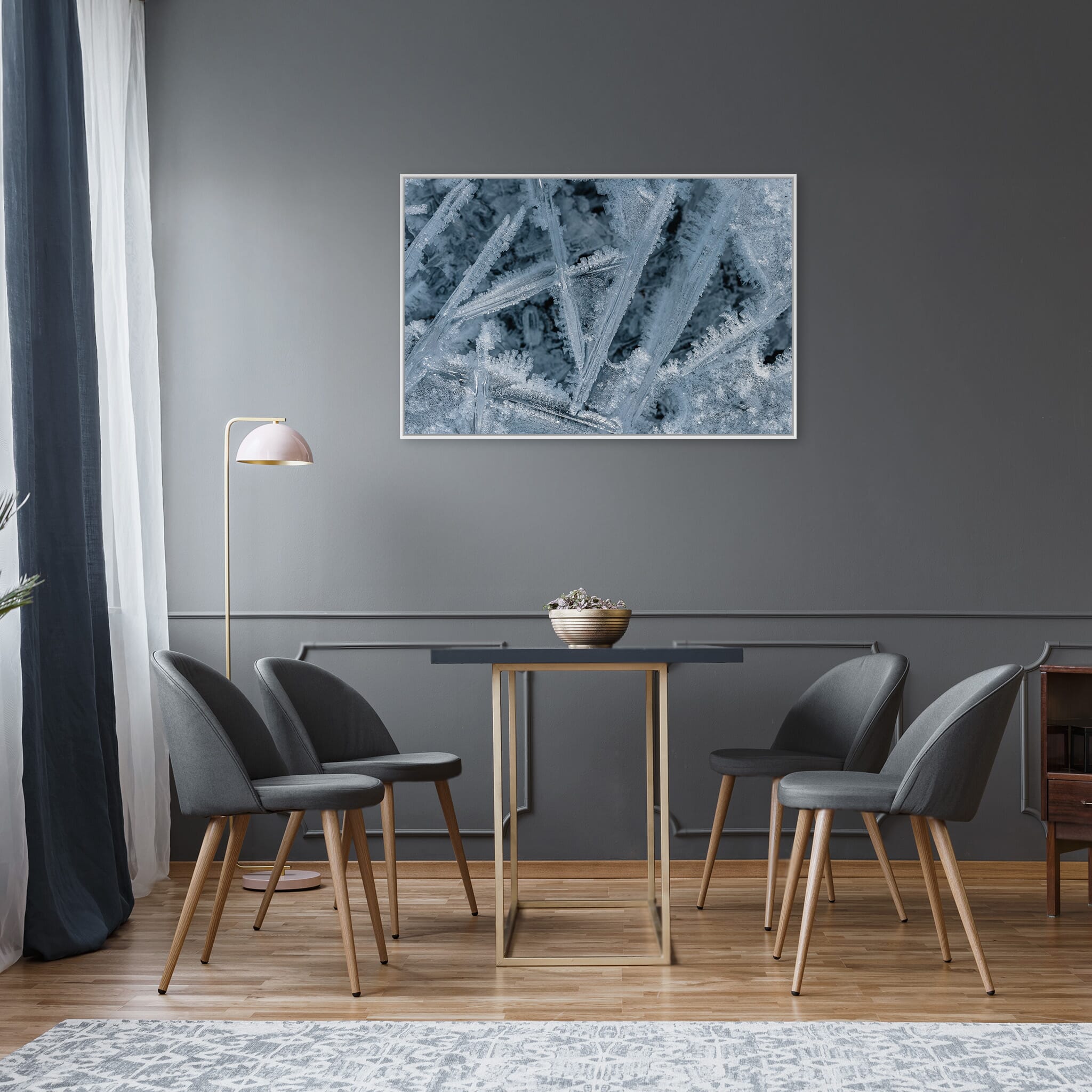 Modern room with framed landscape photography by Jan Erik Waider