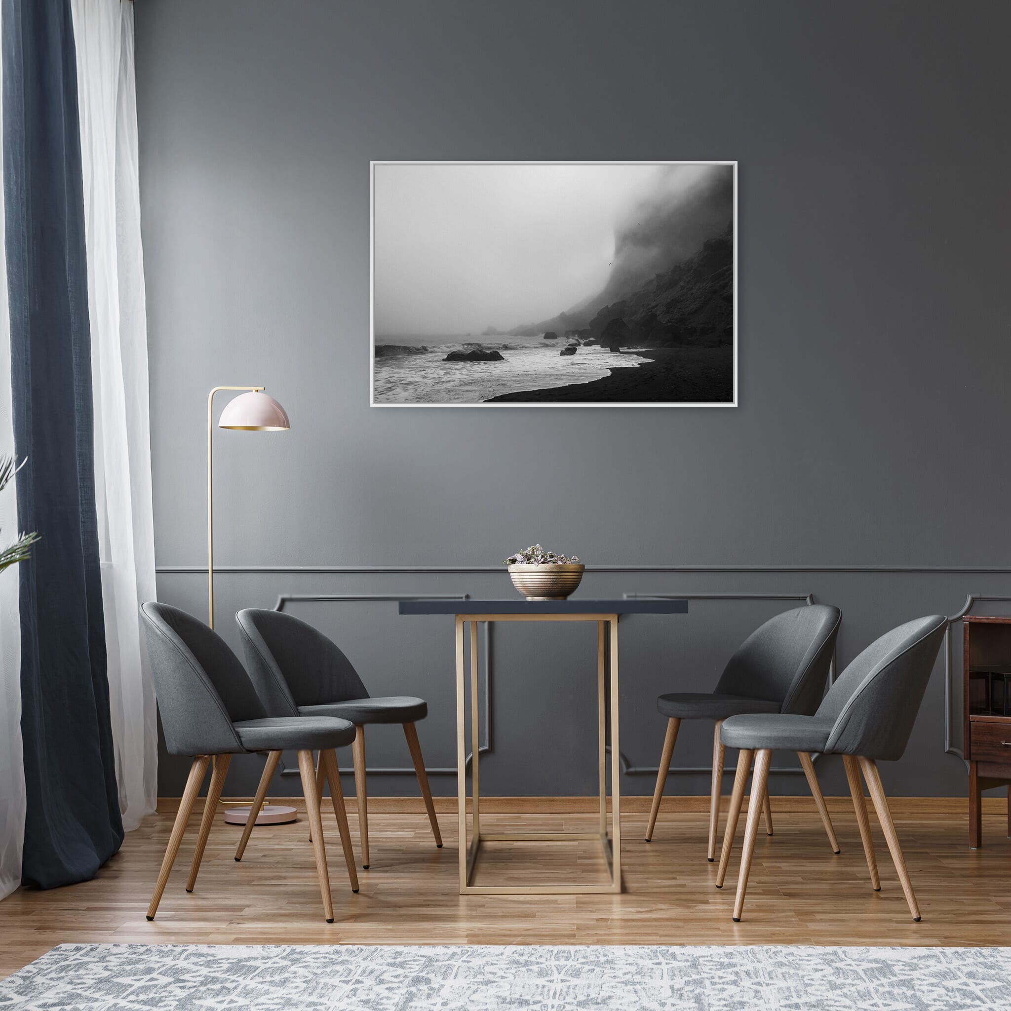Modern room with framed landscape photography by Jan Erik Waider