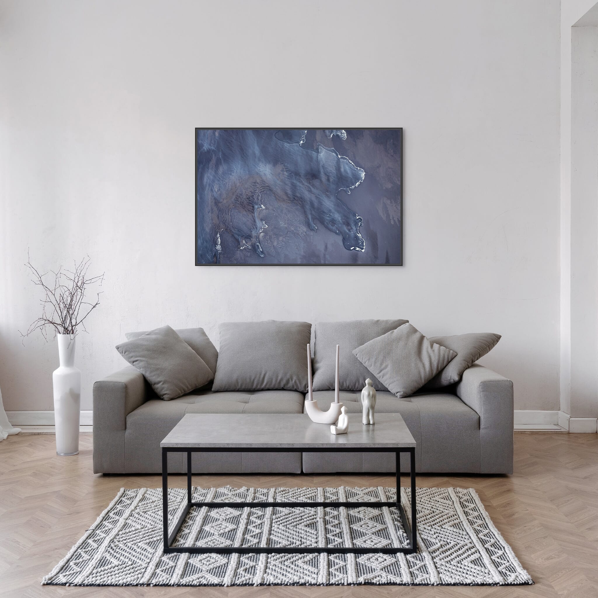 Modern room with framed landscape photography by Jan Erik Waider