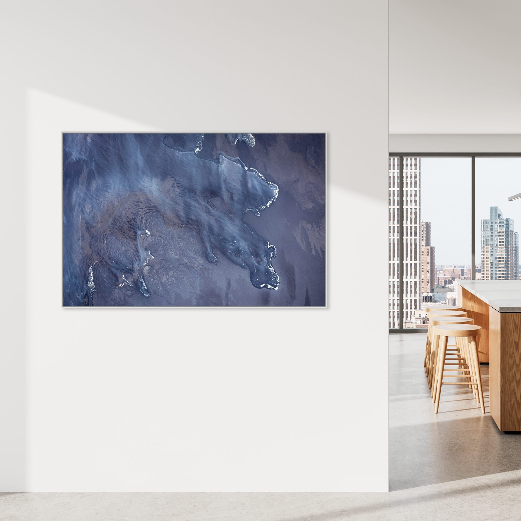 Modern Interior design featuring photography prints by Jan Erik Waider