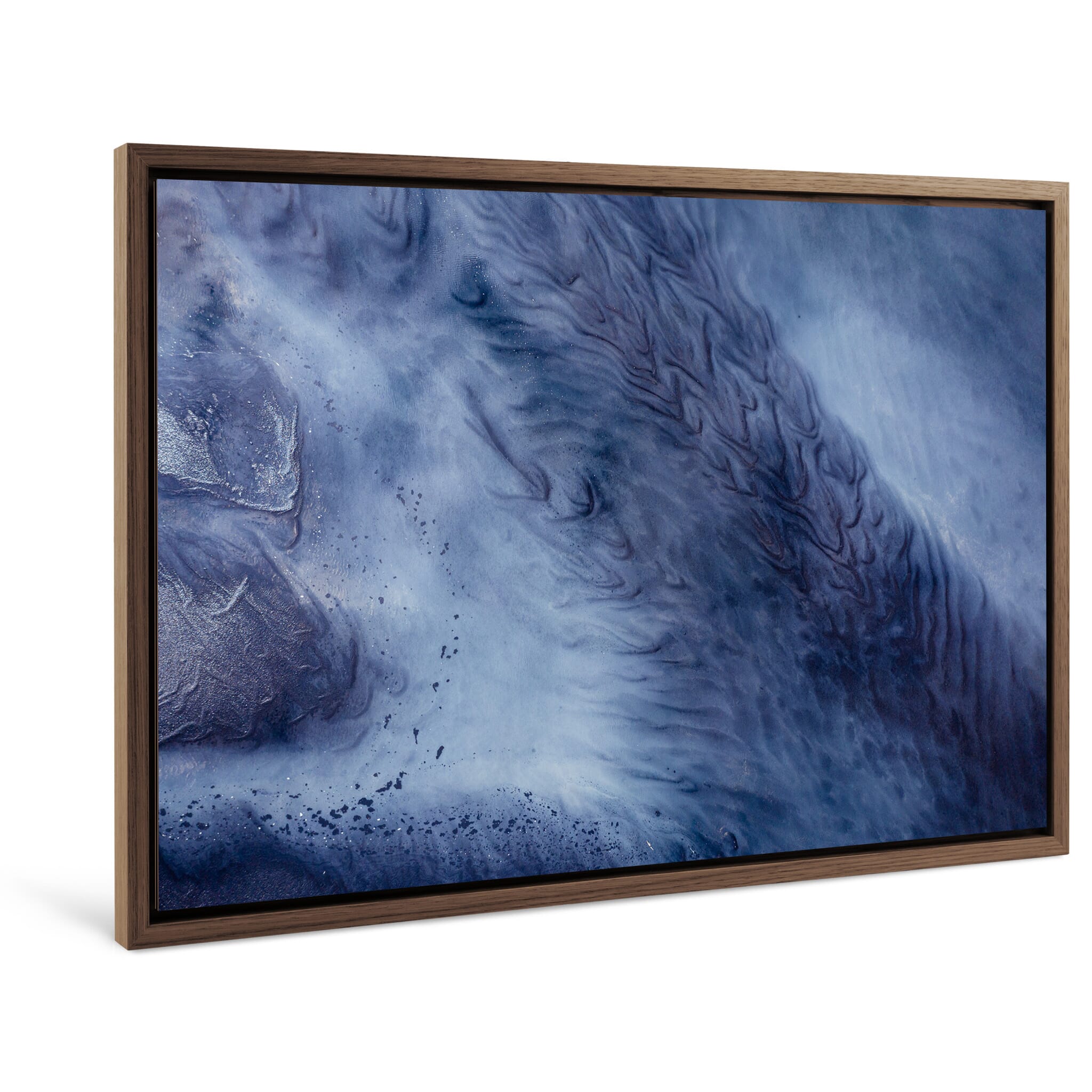 Framed photo print of ephemeral beach composition blending freshwater and sea