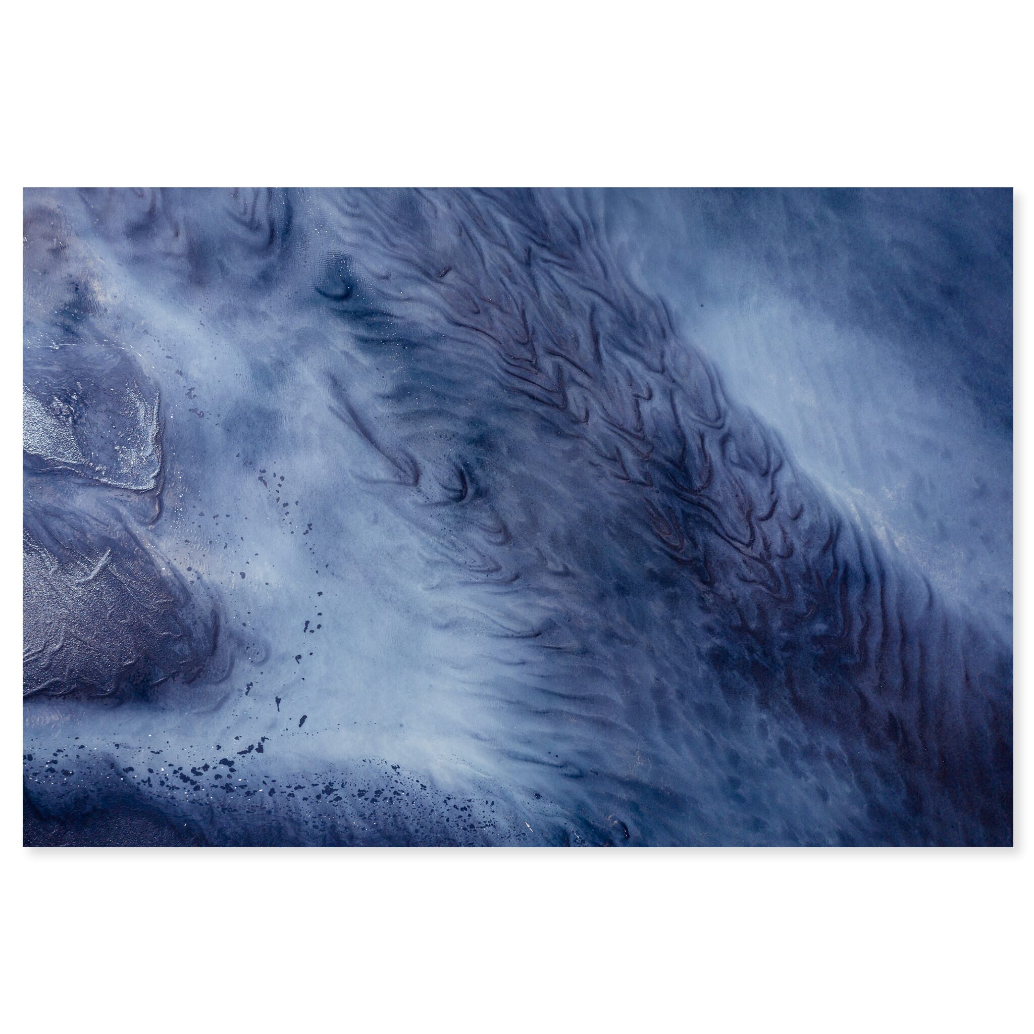 Fine art print of abstract water patterns at low tide on Iceland’s southern coast