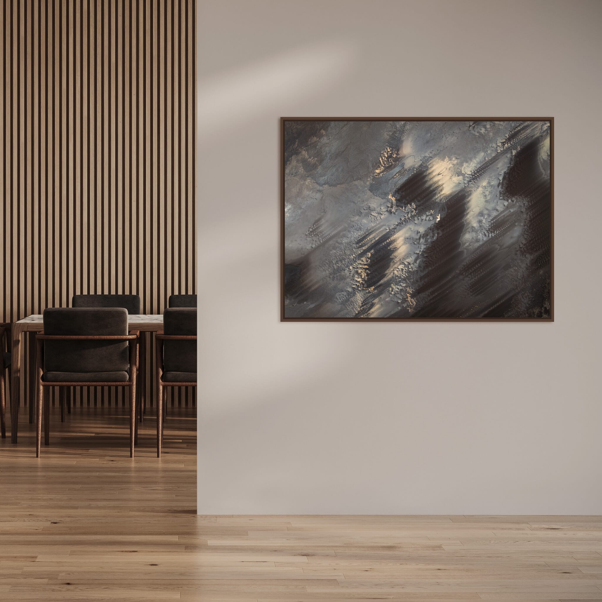 Modern Interior design featuring photography prints by Jan Erik Waider