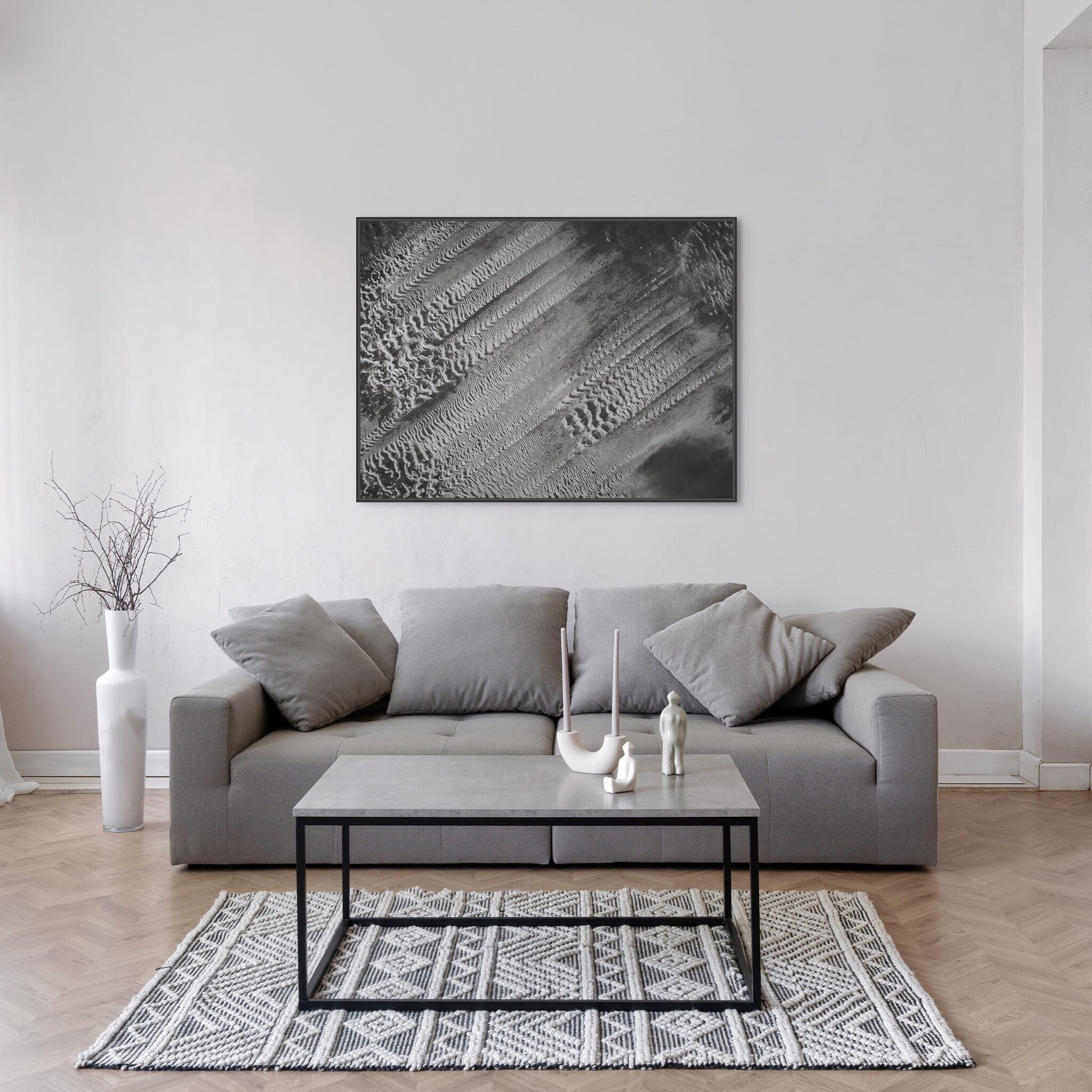 Modern room with framed landscape photography by Jan Erik Waider