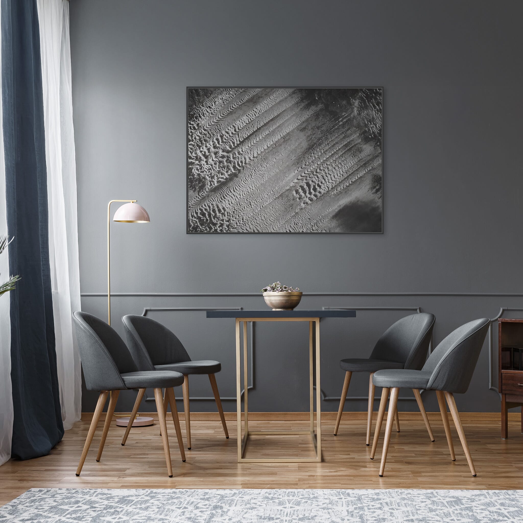 Modern Interior design featuring photography prints by Jan Erik Waider