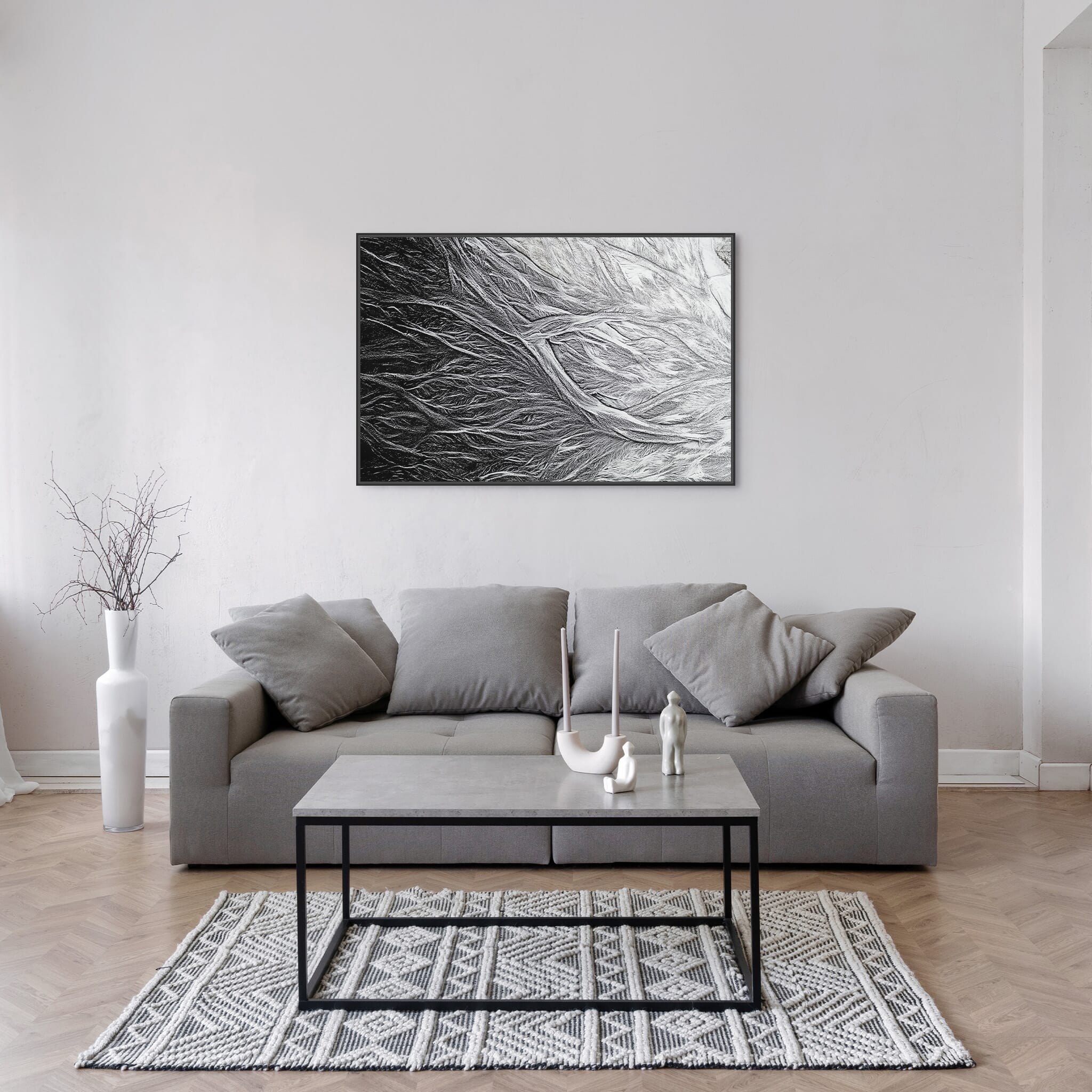 Modern Interior design featuring photography prints by Jan Erik Waider