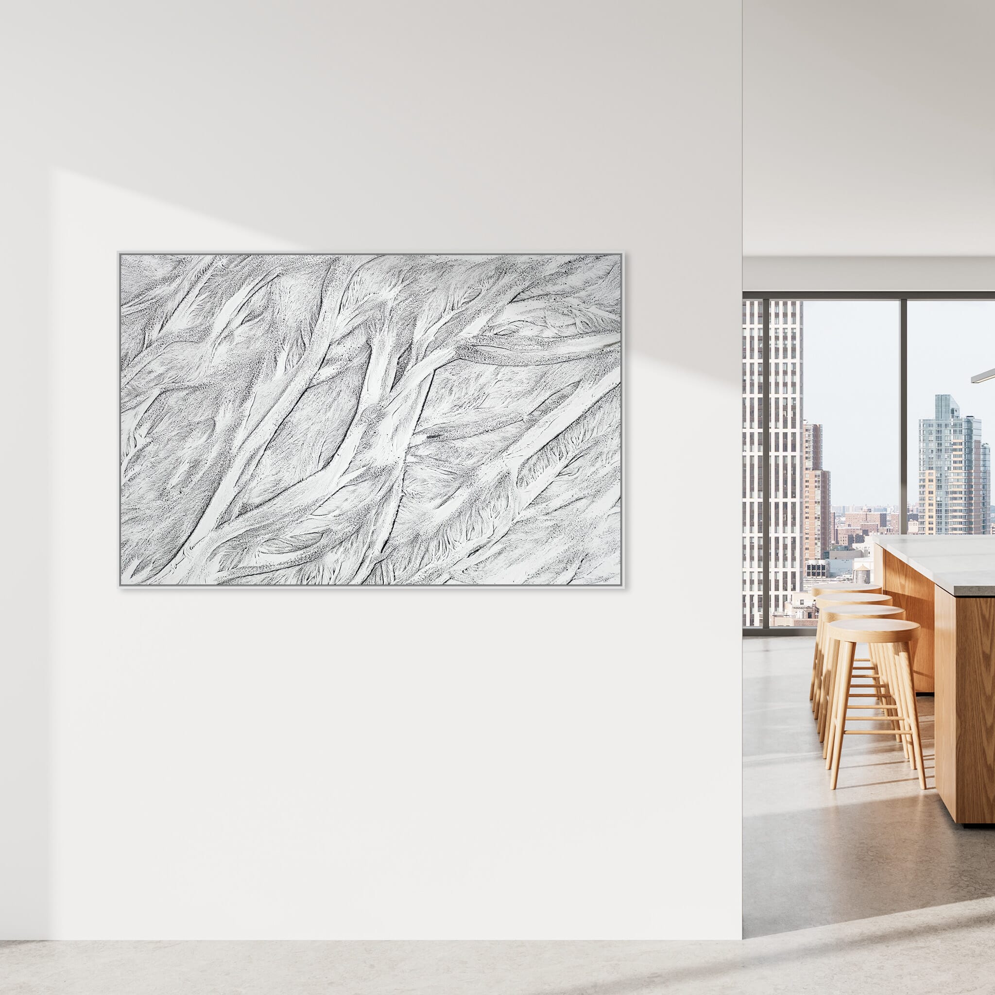 Interior design featuring photography prints by Jan Erik Waider