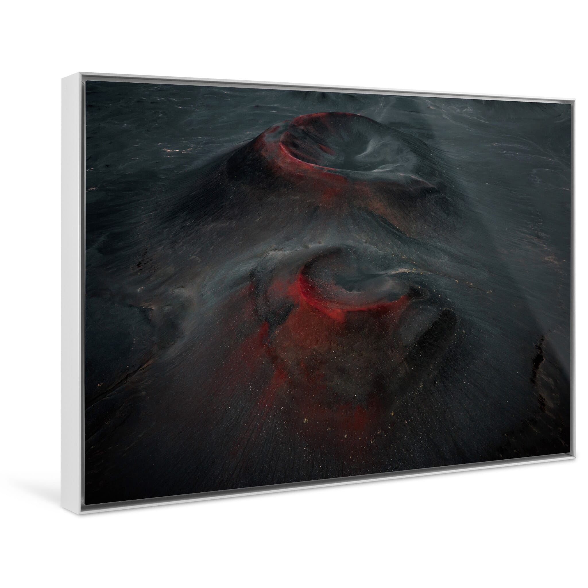 Framed photo print of remote volcanic remnants highlighting Iceland’s raw geology