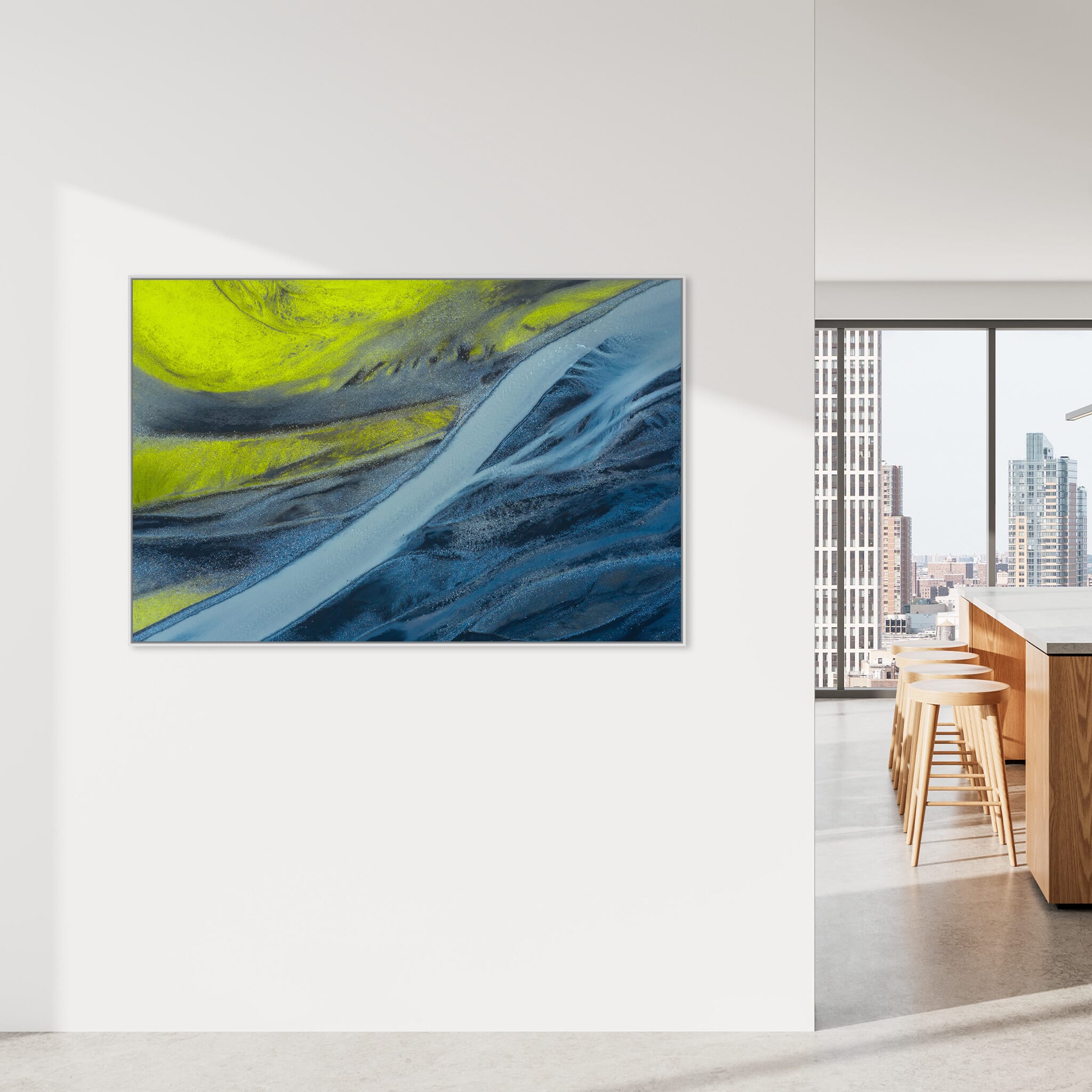 Modern Interior design featuring photography prints by Jan Erik Waider