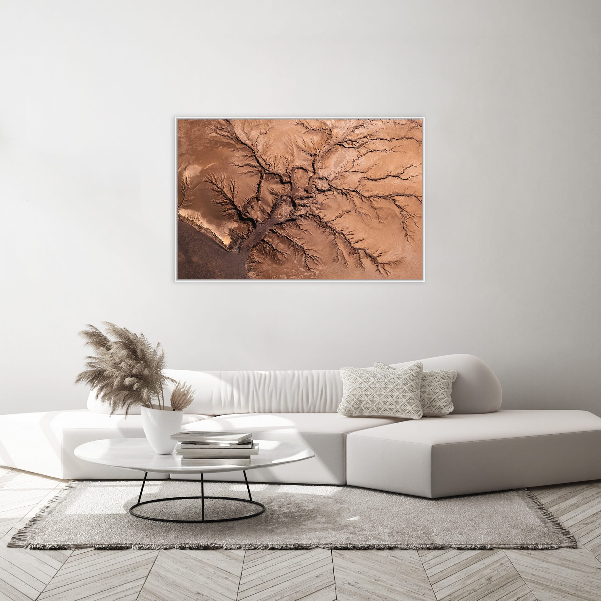 Modern room with framed landscape photography by Jan Erik Waider