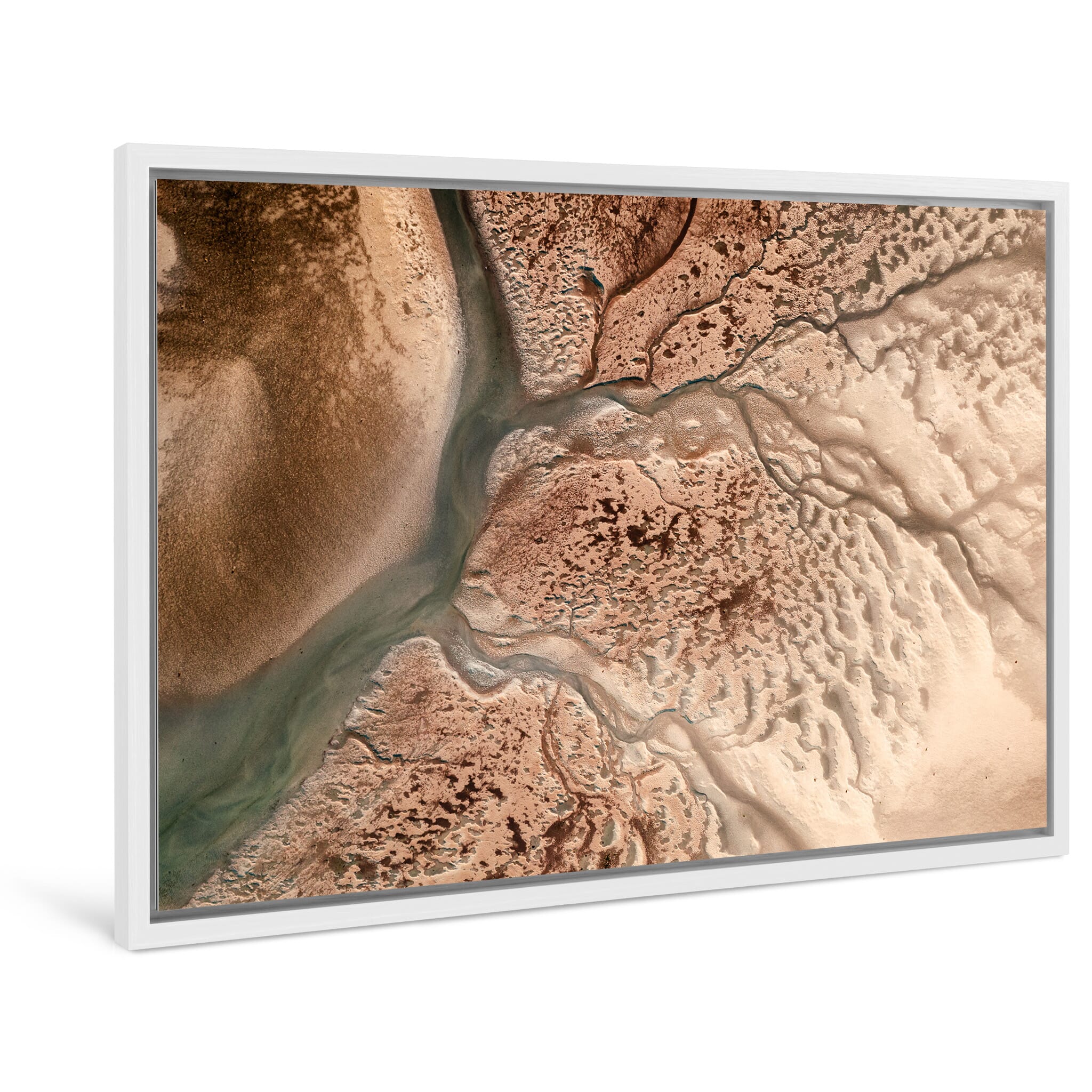 Framed photo print of erosion textures resembling tidal movements