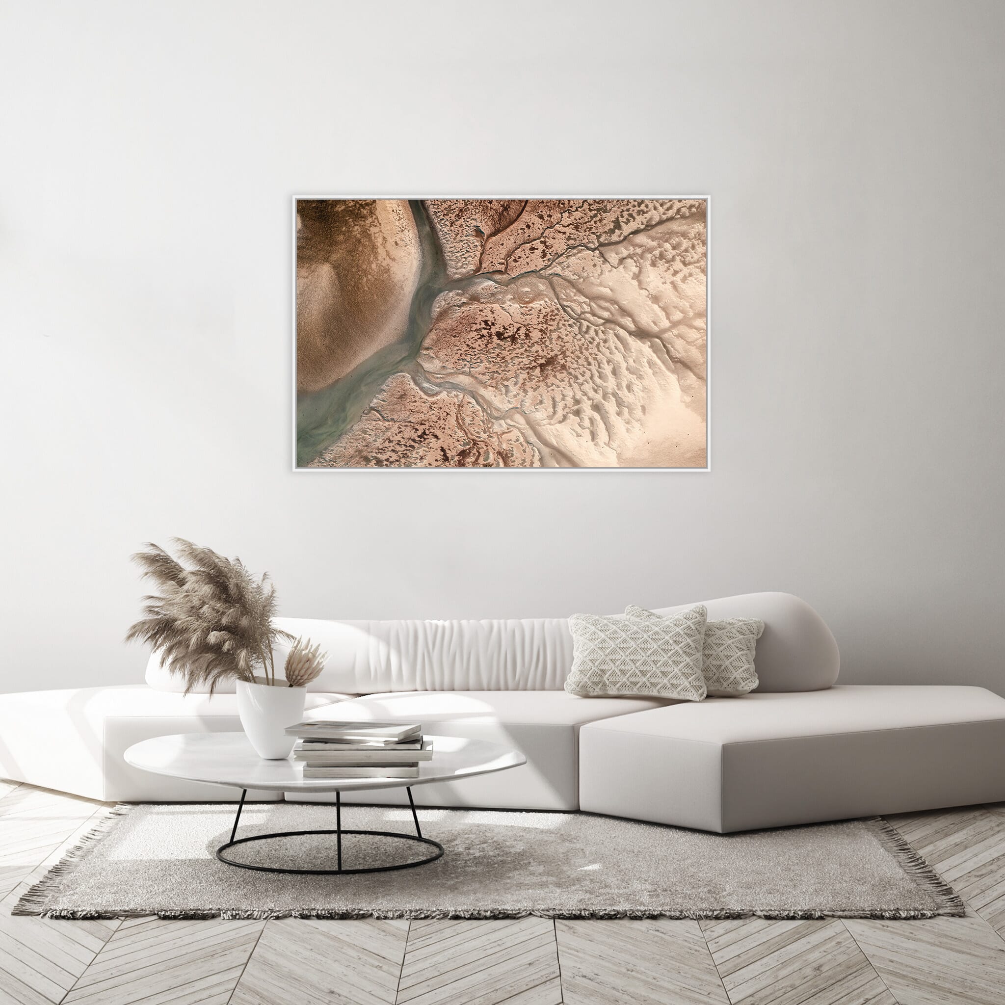 Modern room with framed landscape photography by Jan Erik Waider