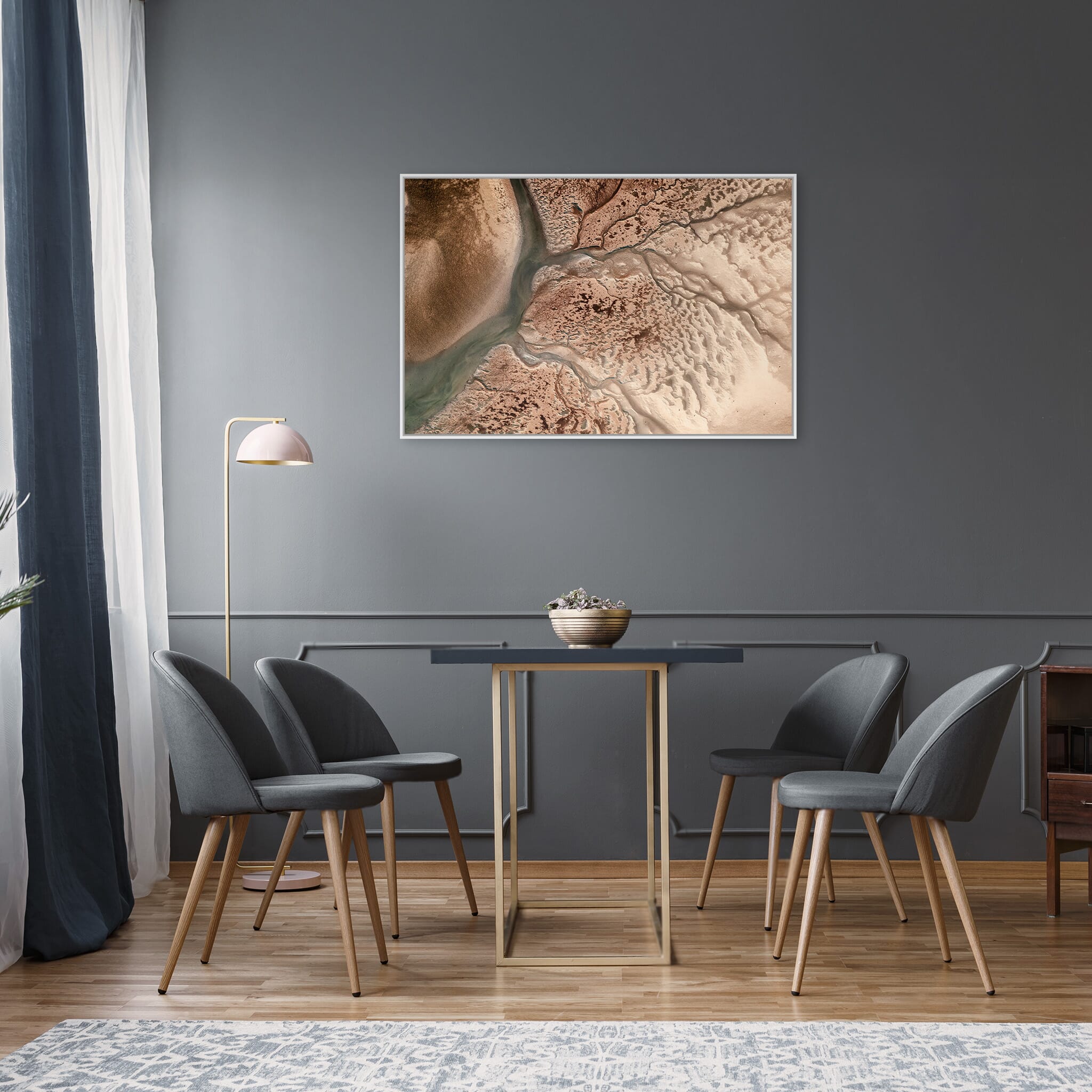 Modern Interior design featuring photography prints by Jan Erik Waider