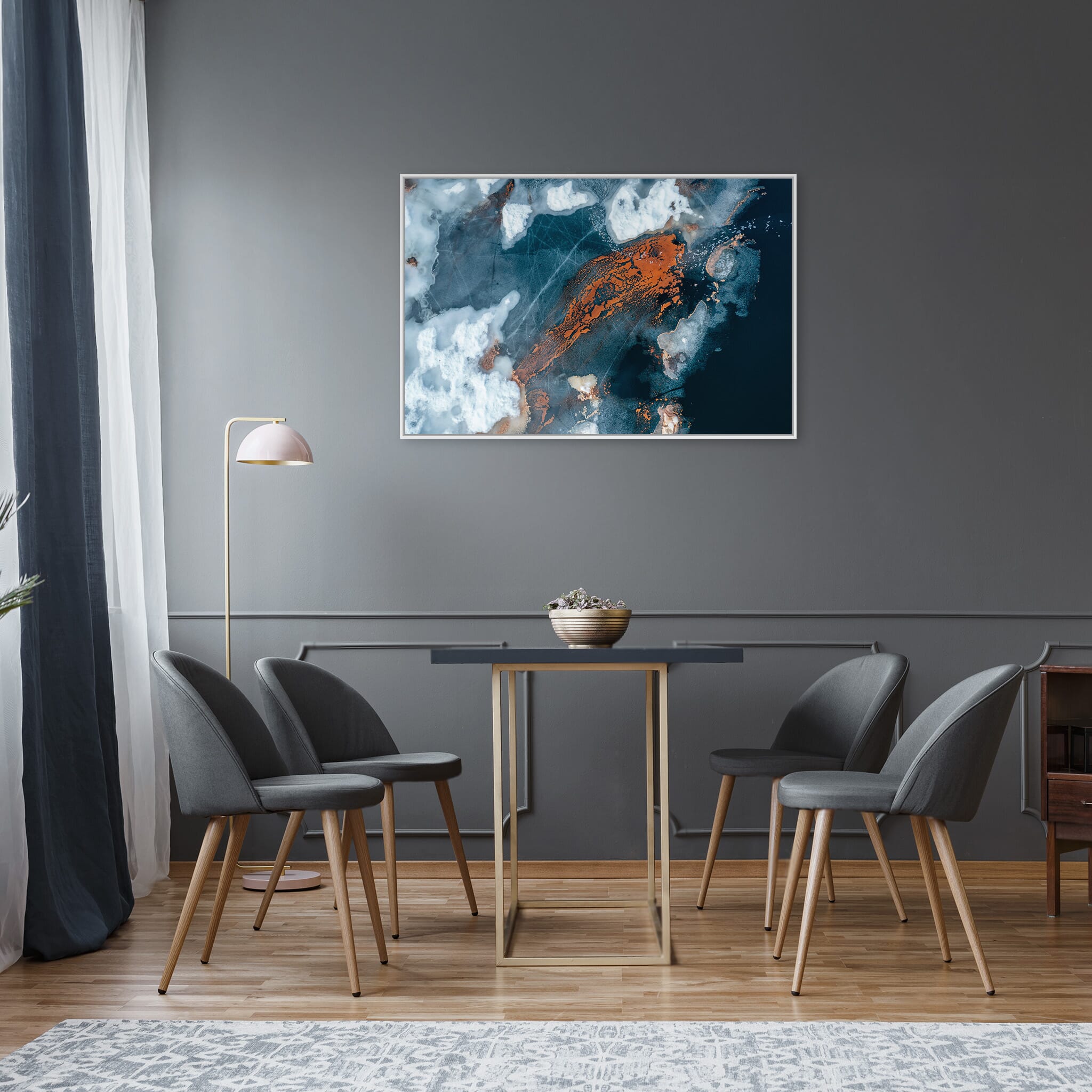 Interior design featuring photography prints by Jan Erik Waider