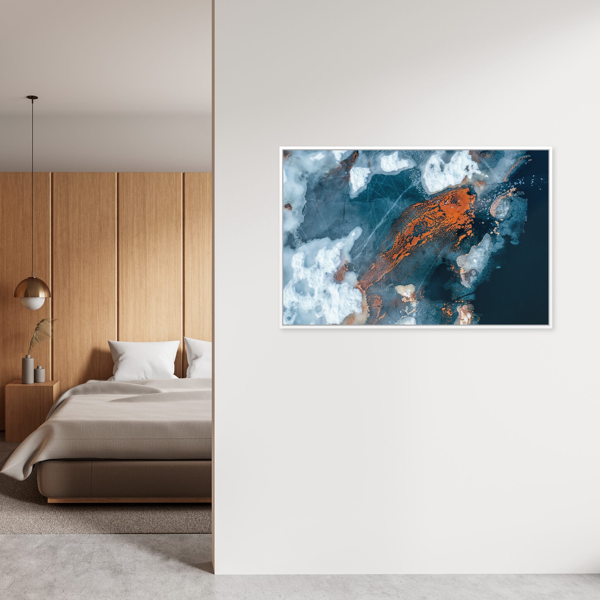 Modern Interior design featuring photography prints by Jan Erik Waider