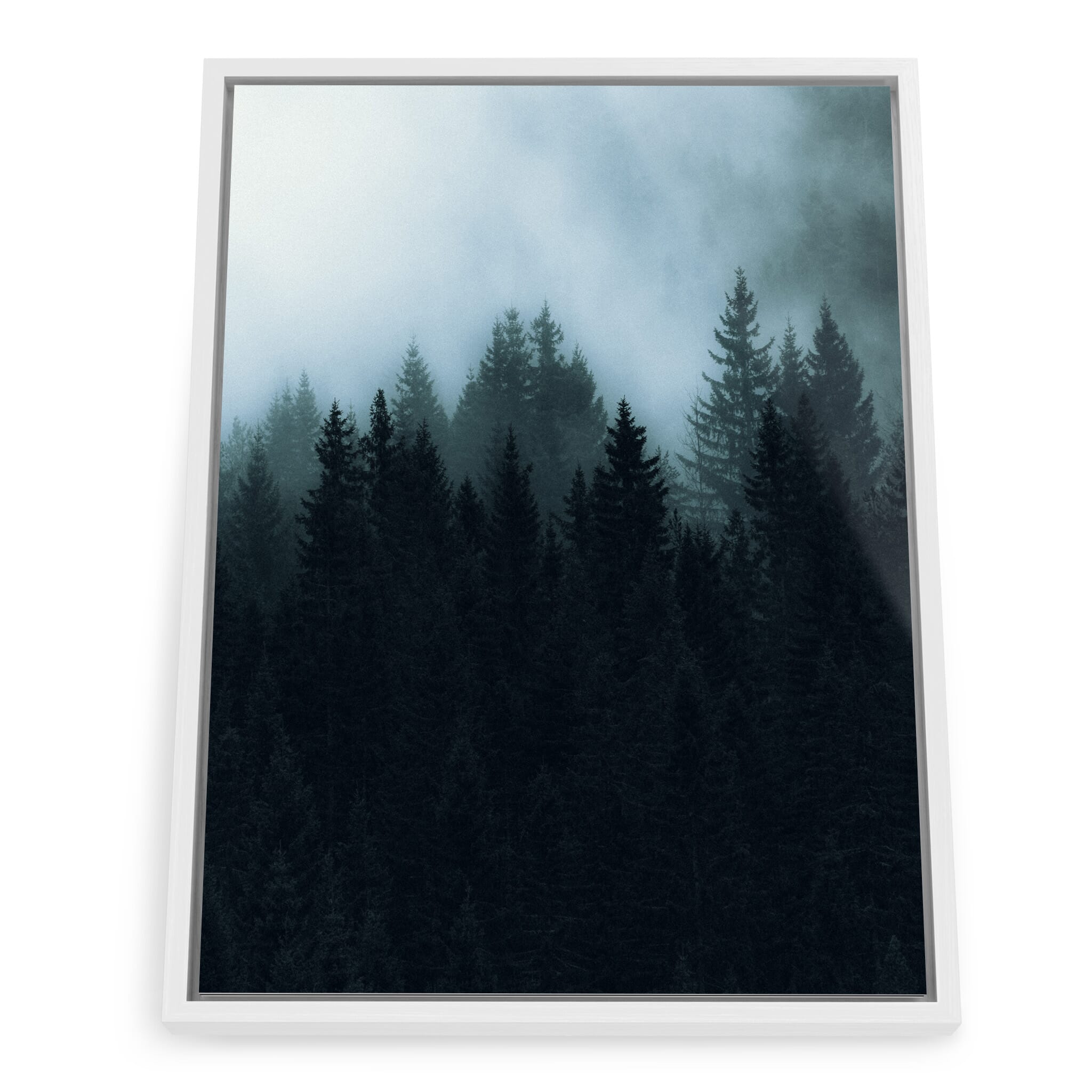 Framed photo print of minimalist forest landscape with soft textures