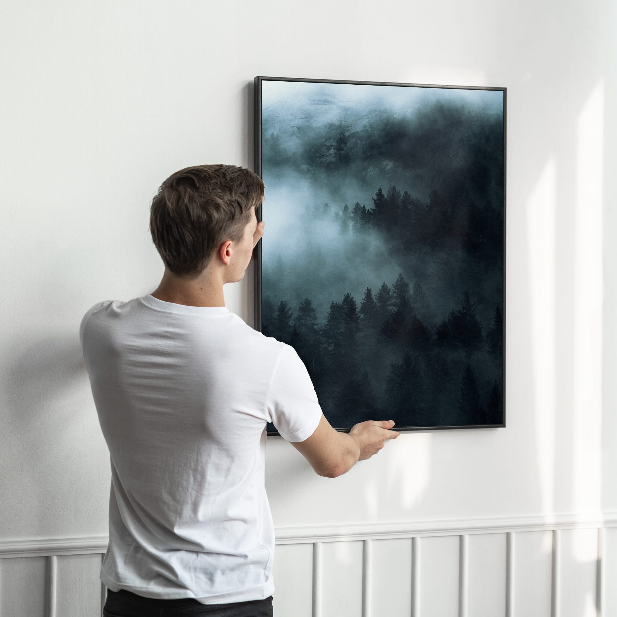 Modern Interior design featuring photography prints by Jan Erik Waider