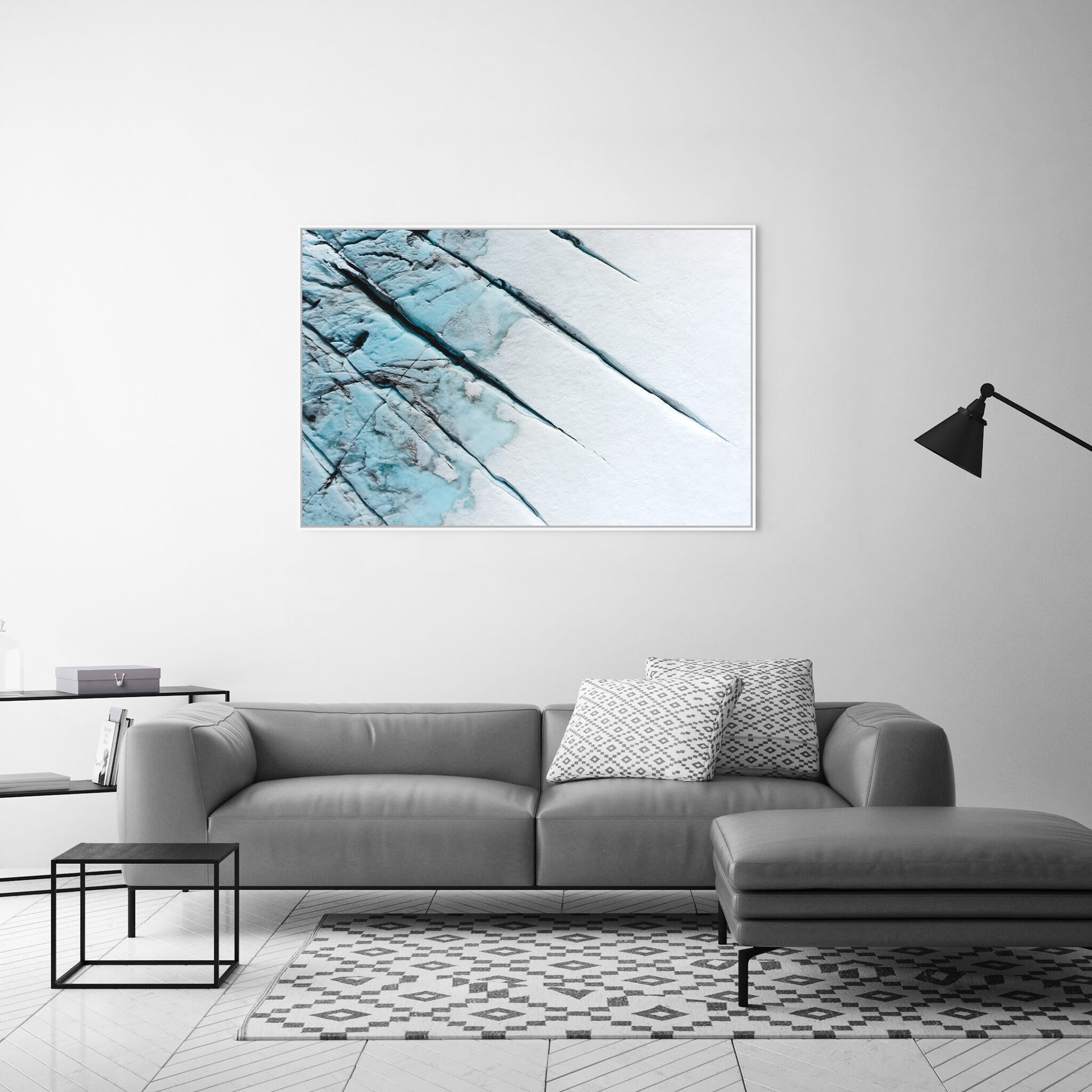 Modern room with framed landscape photography by Jan Erik Waider