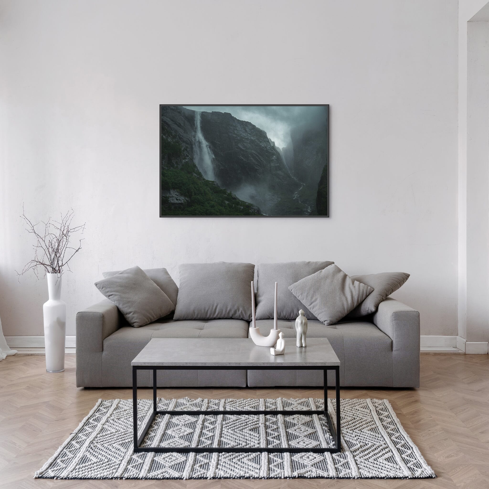 Modern room with framed landscape photography by Jan Erik Waider