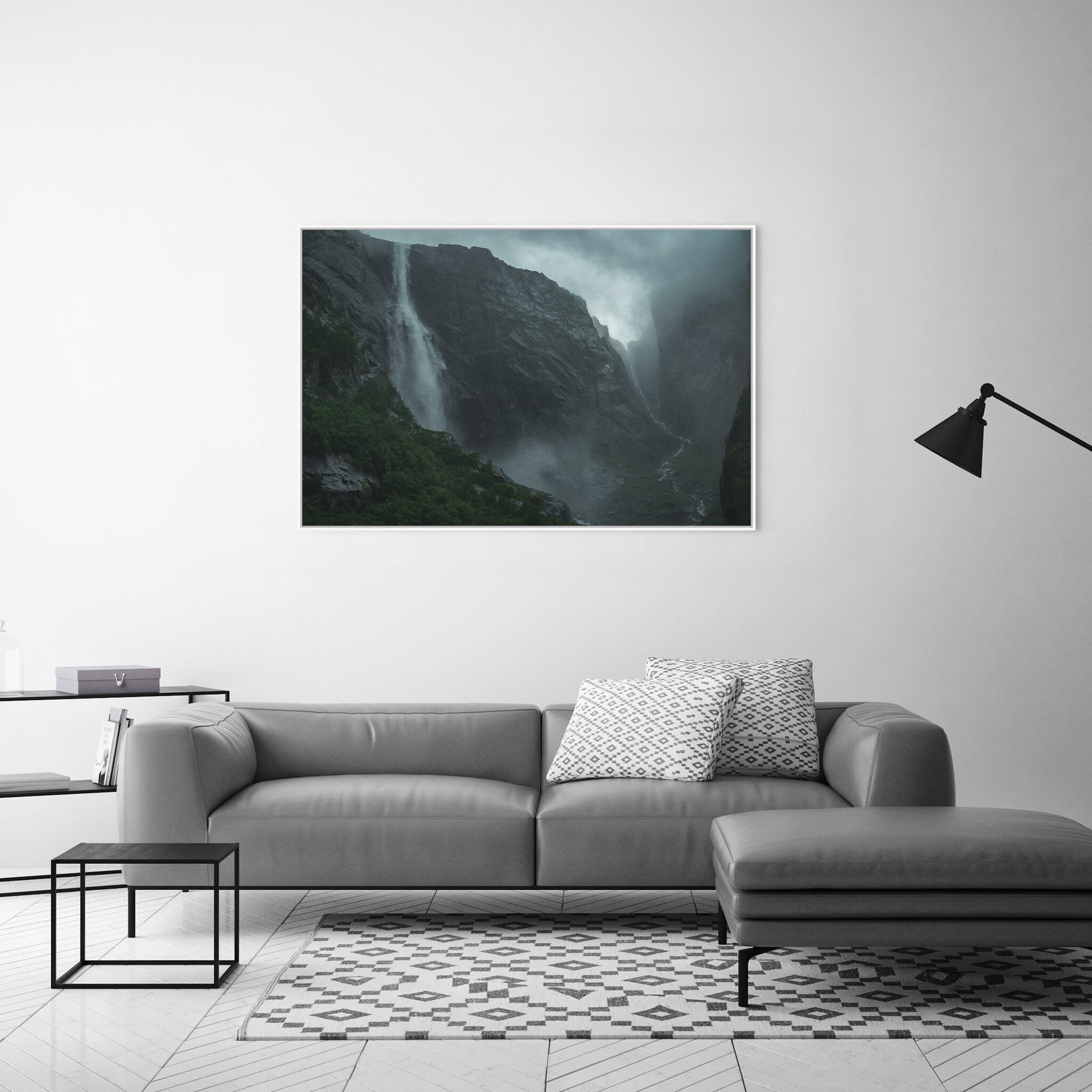 Modern Interior design featuring photography prints by Jan Erik Waider