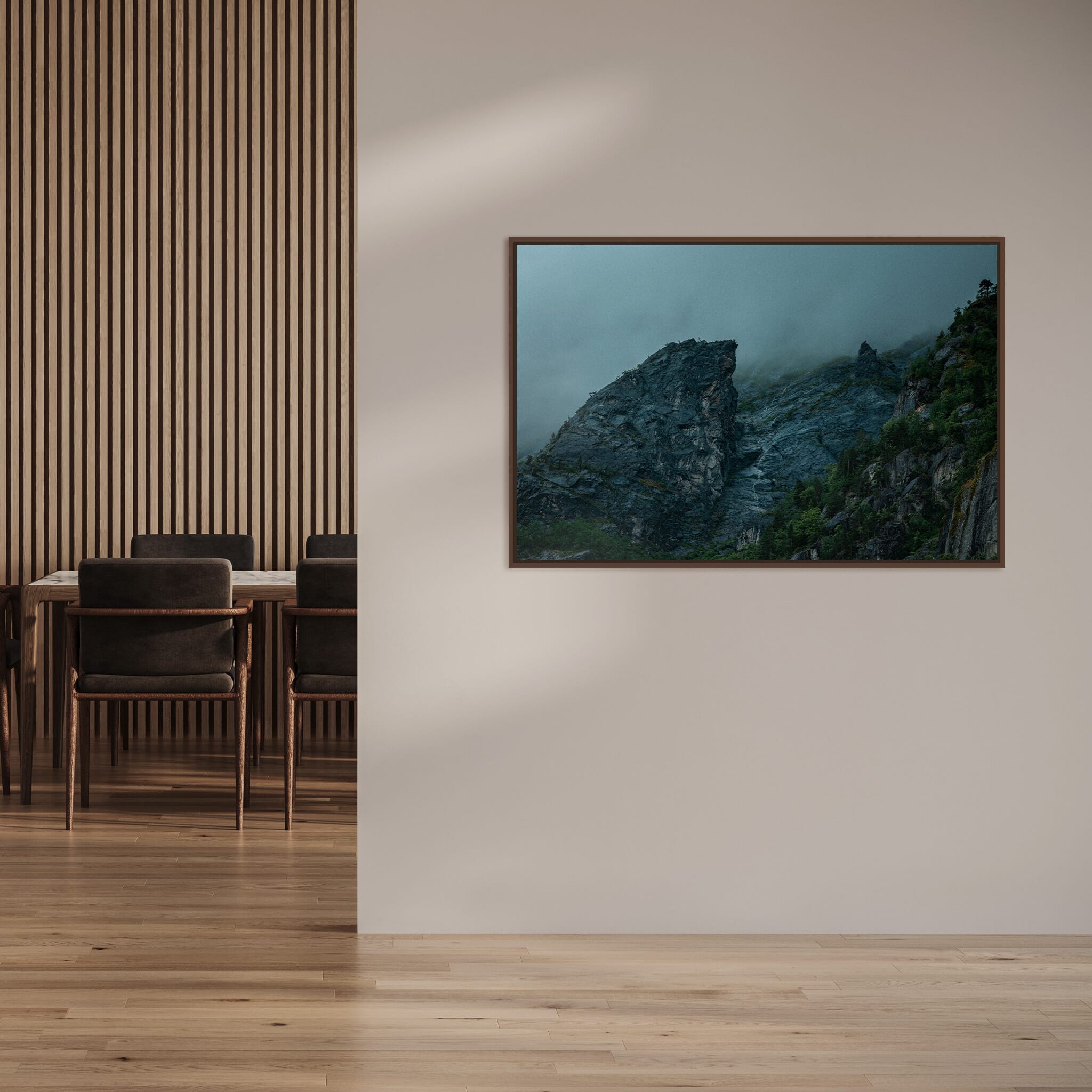 Interior design featuring photography prints by Jan Erik Waider