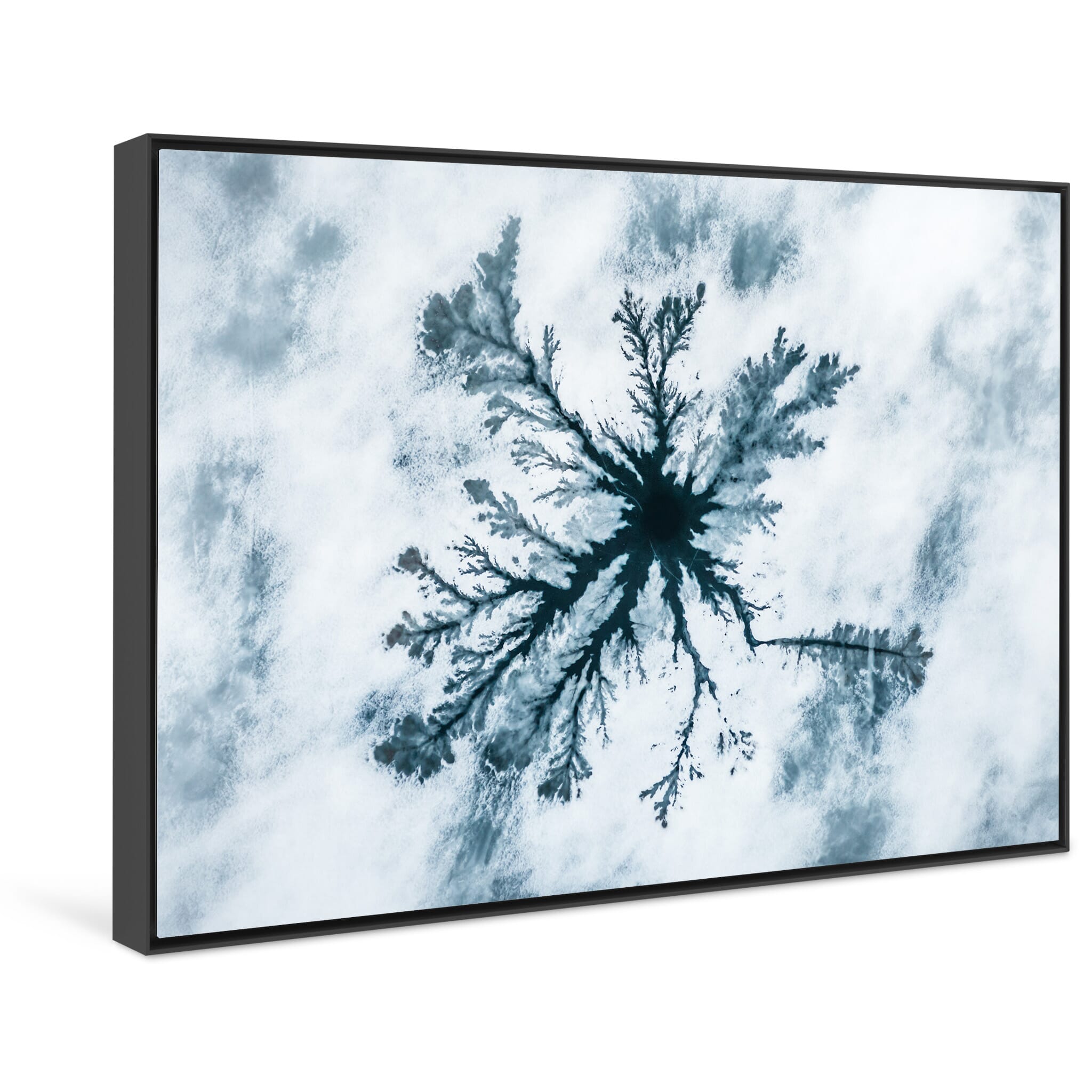 Framed photo print of subtle surface variations highlighting melting ice