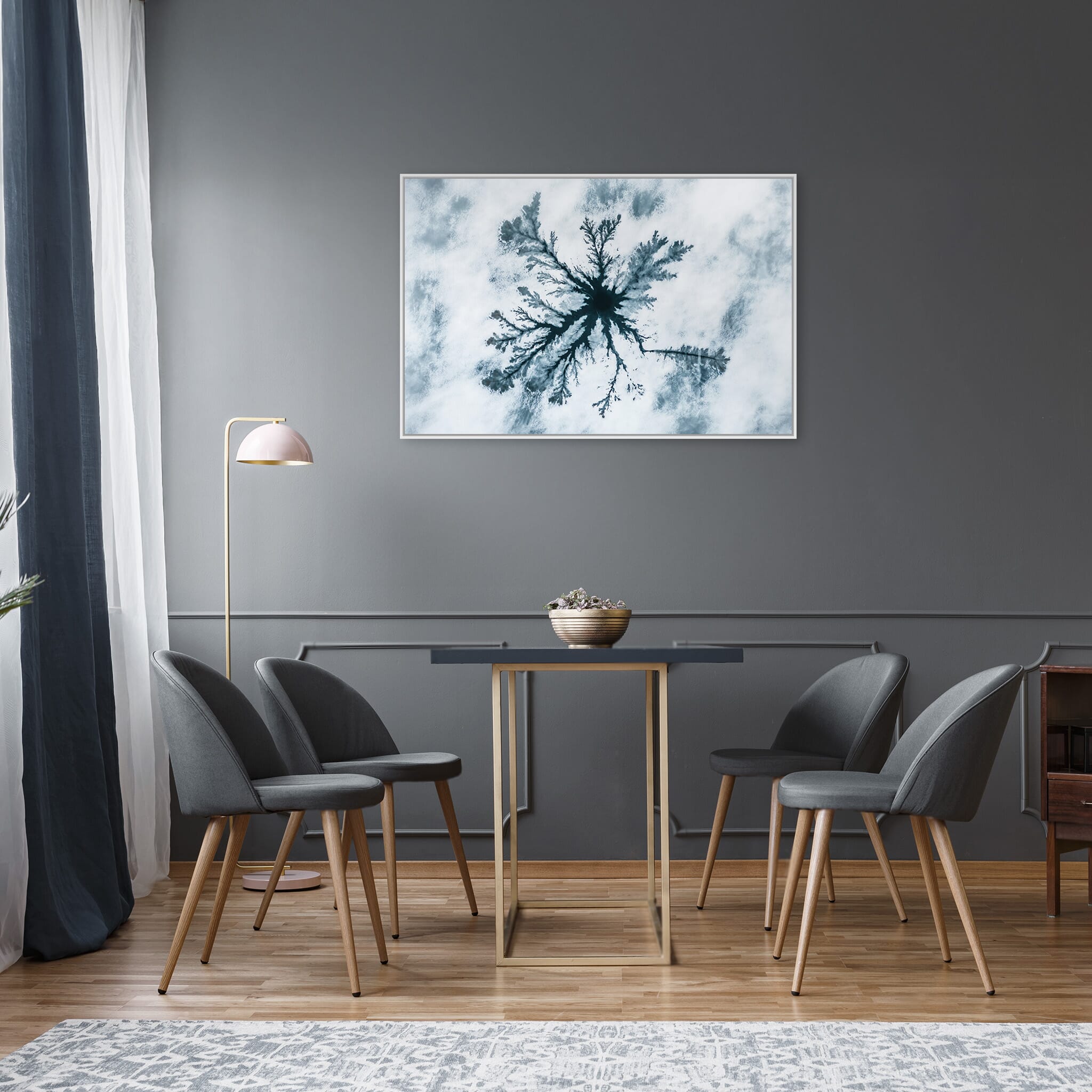 Modern room with framed landscape photography by Jan Erik Waider