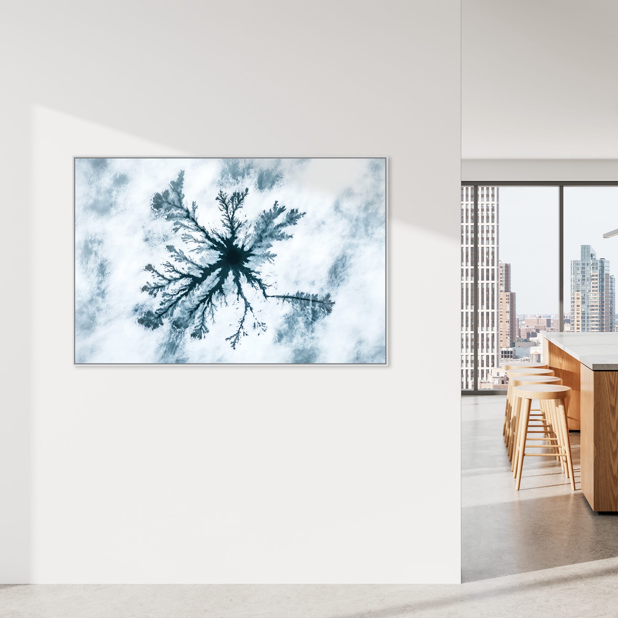 Modern Interior design featuring photography prints by Jan Erik Waider