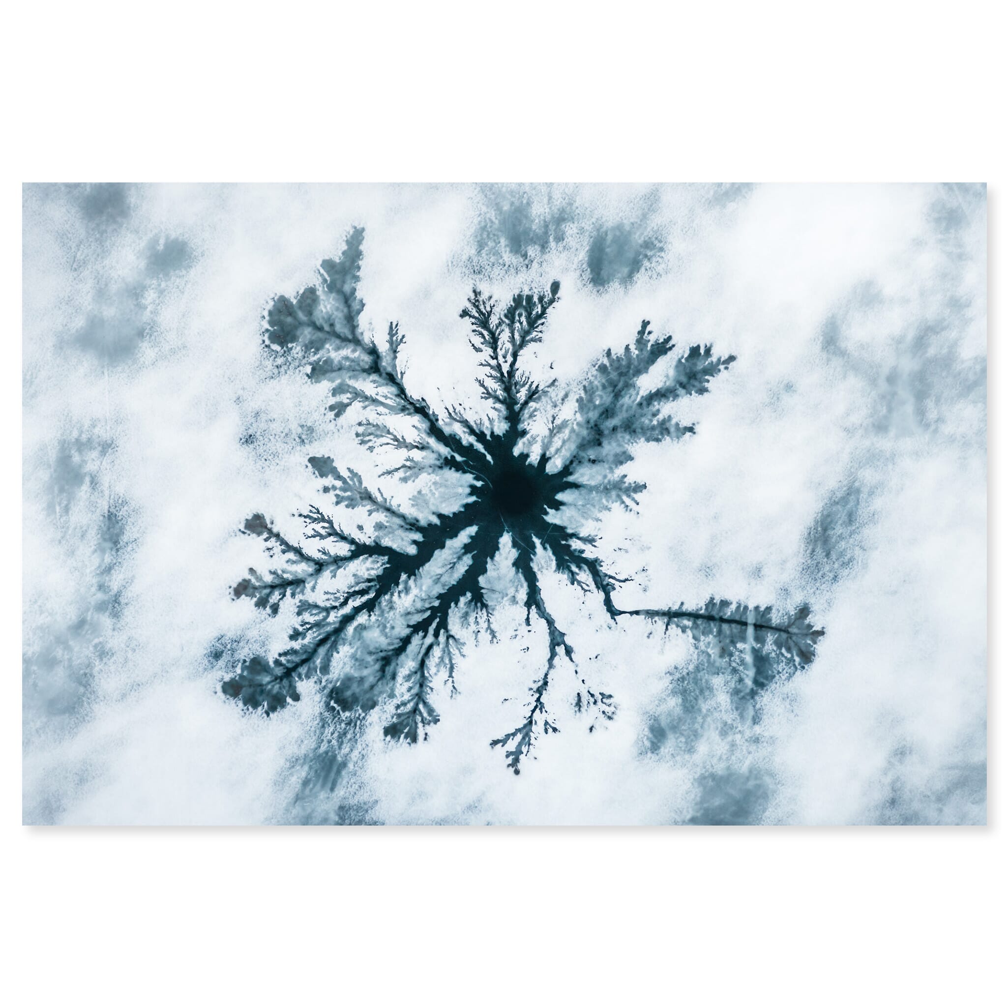 Fine art print of fractal ice patterns on a partially thawed lake in Hardangervidda Norway