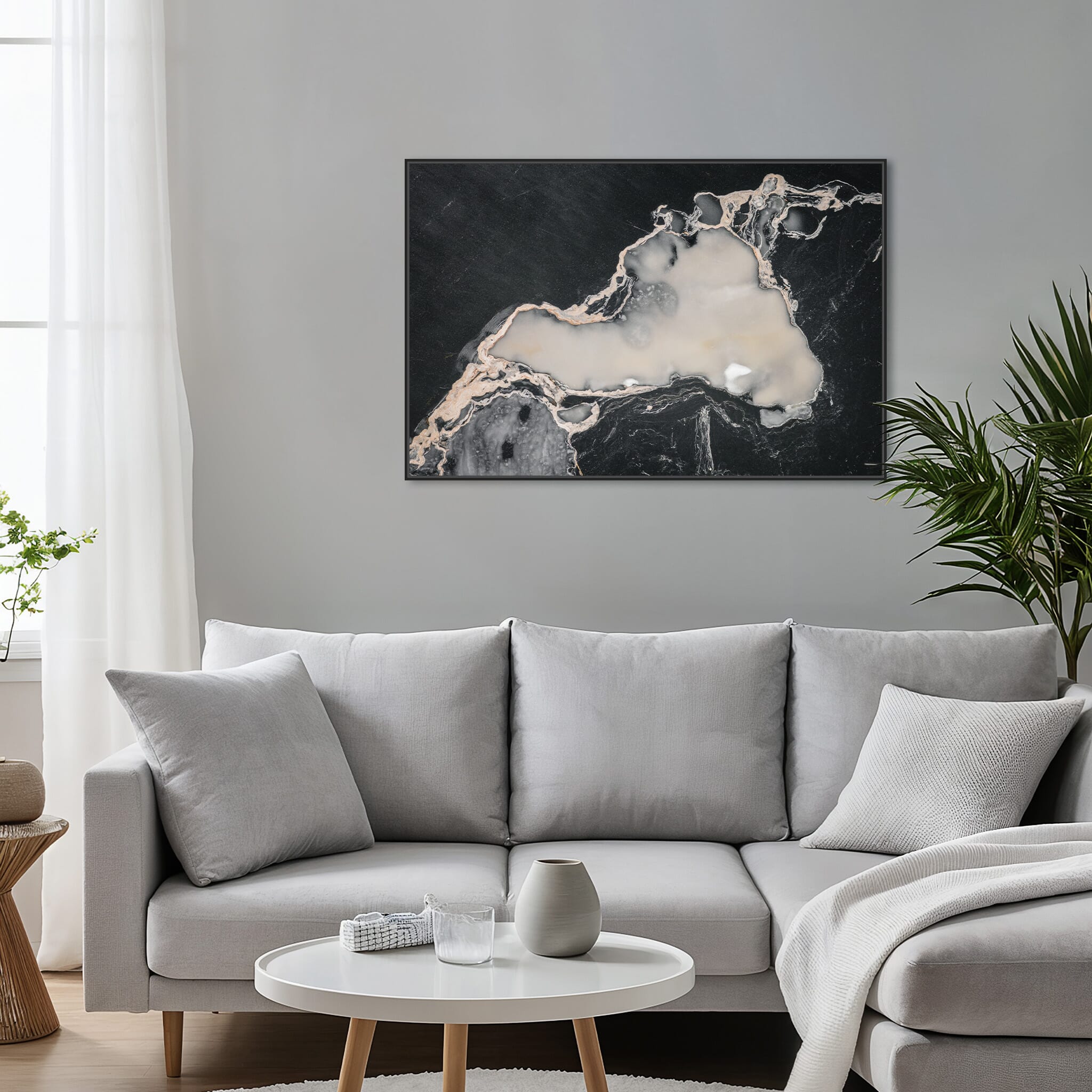 Modern room with framed landscape photography by Jan Erik Waider