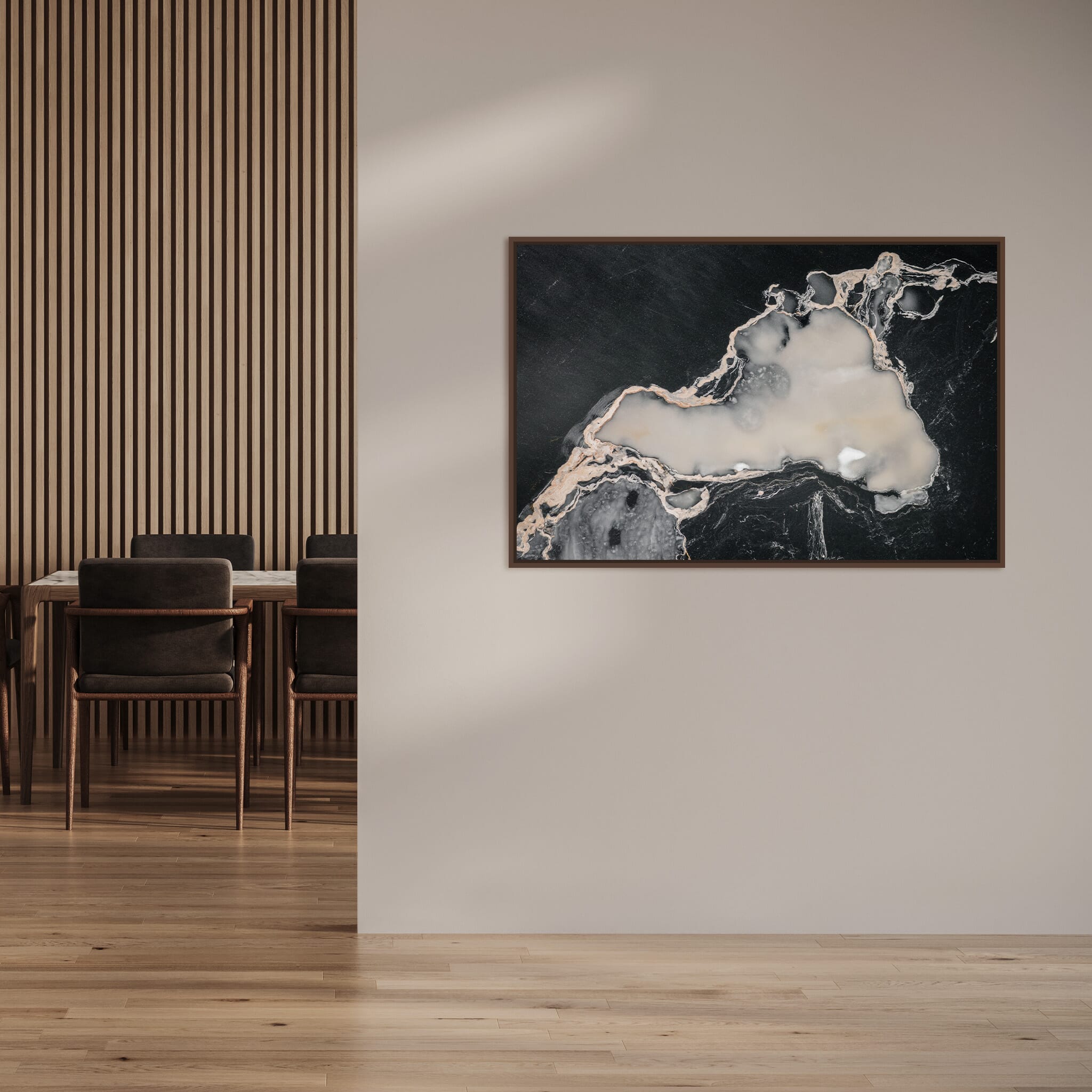 Modern Interior design featuring photography prints by Jan Erik Waider