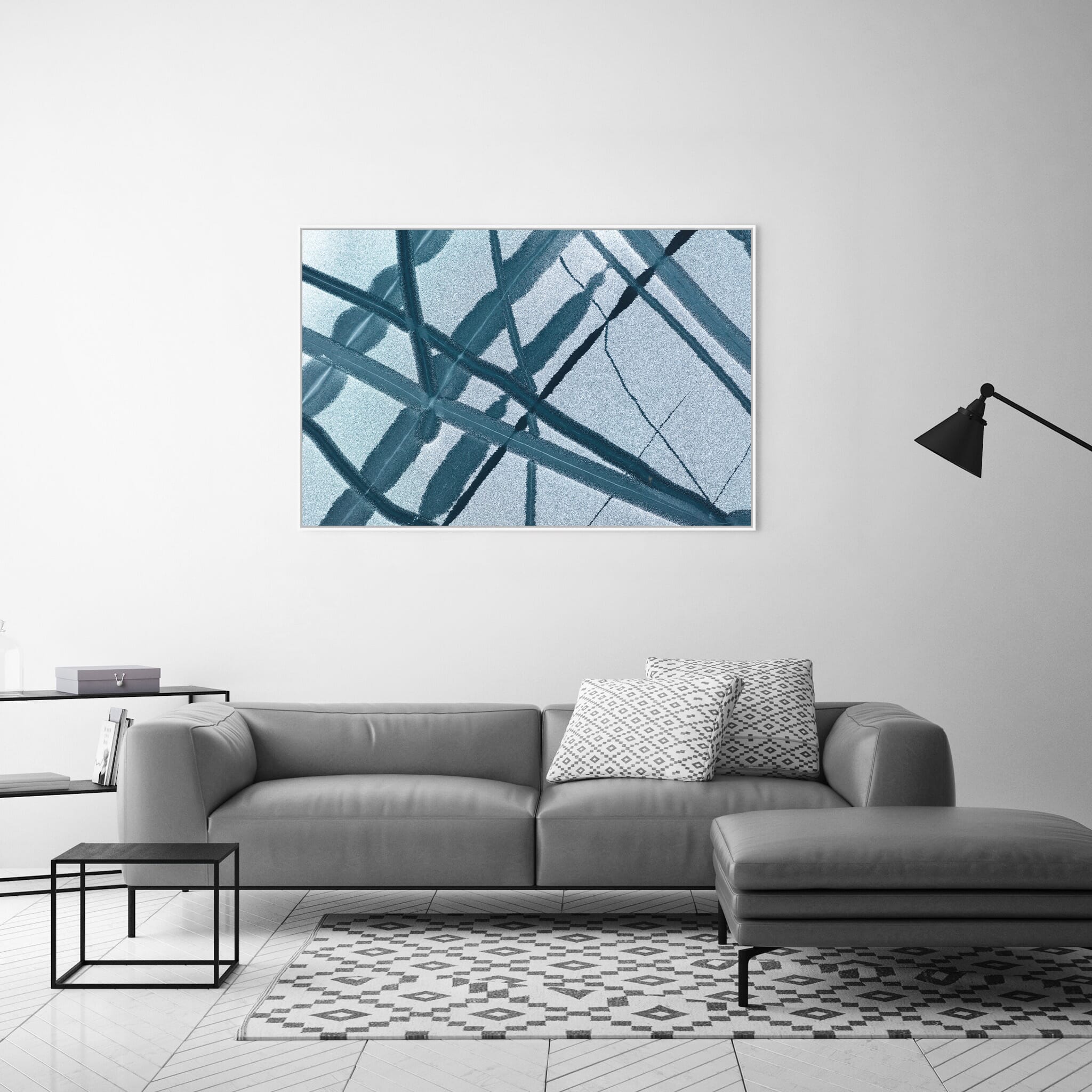 Modern Interior design featuring photography prints by Jan Erik Waider